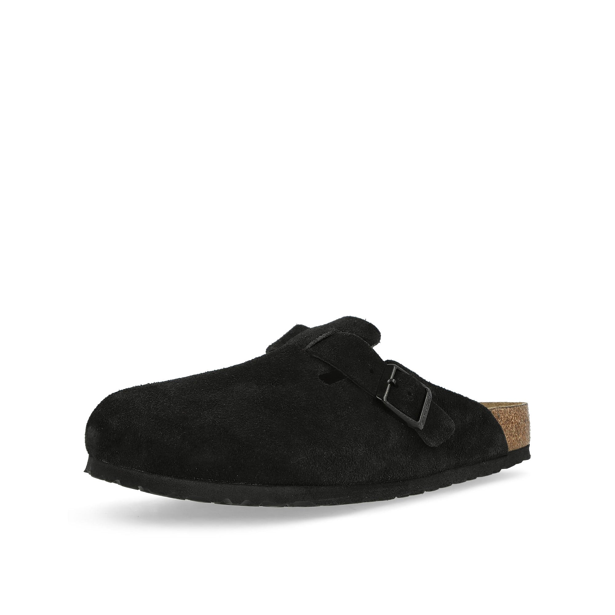 Birkenstock Boston BS Black Slides, Sandals & Slippers Close Up | Overkill