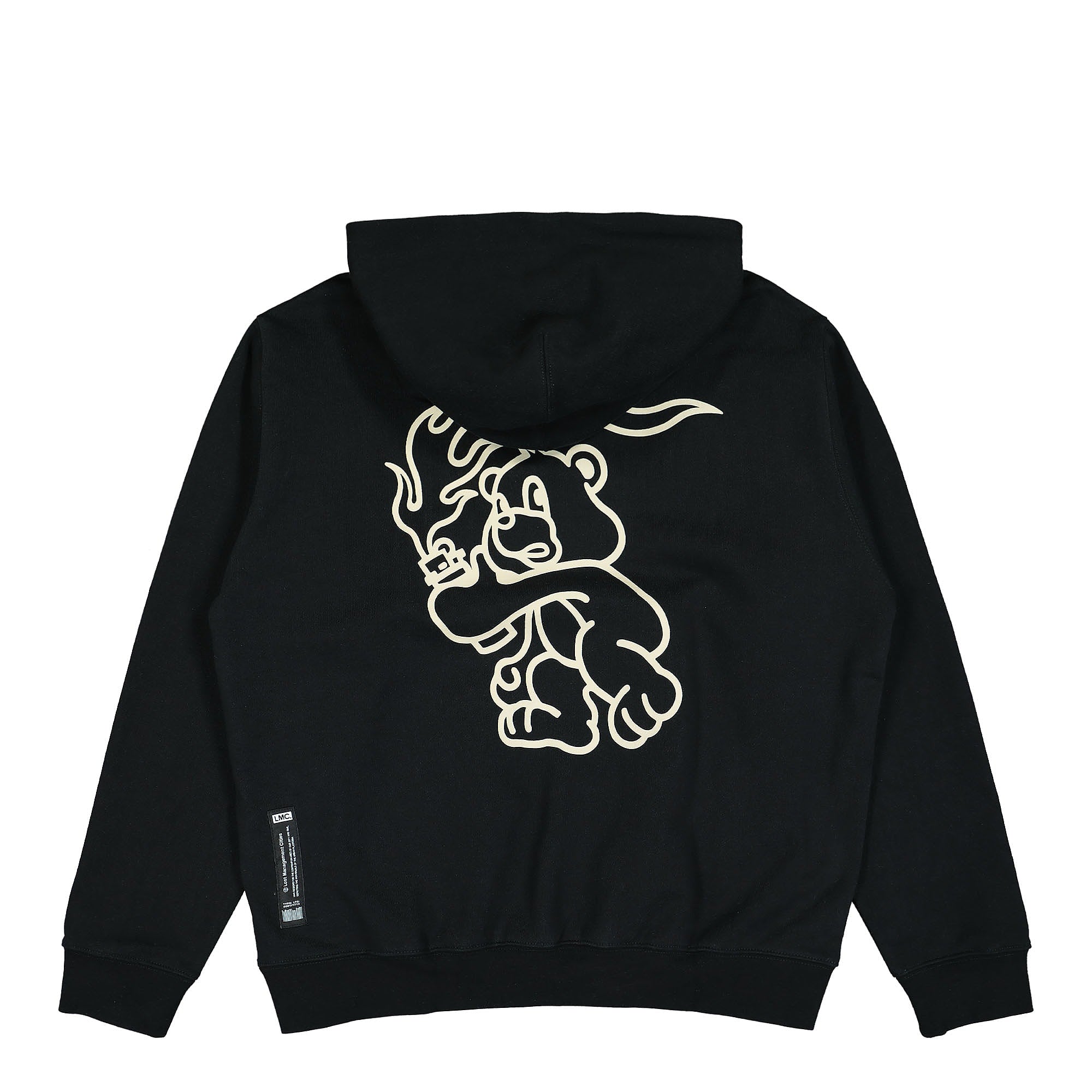 LMC Flame Bear Hoodie Black Hoodies Close-up | Overkill
