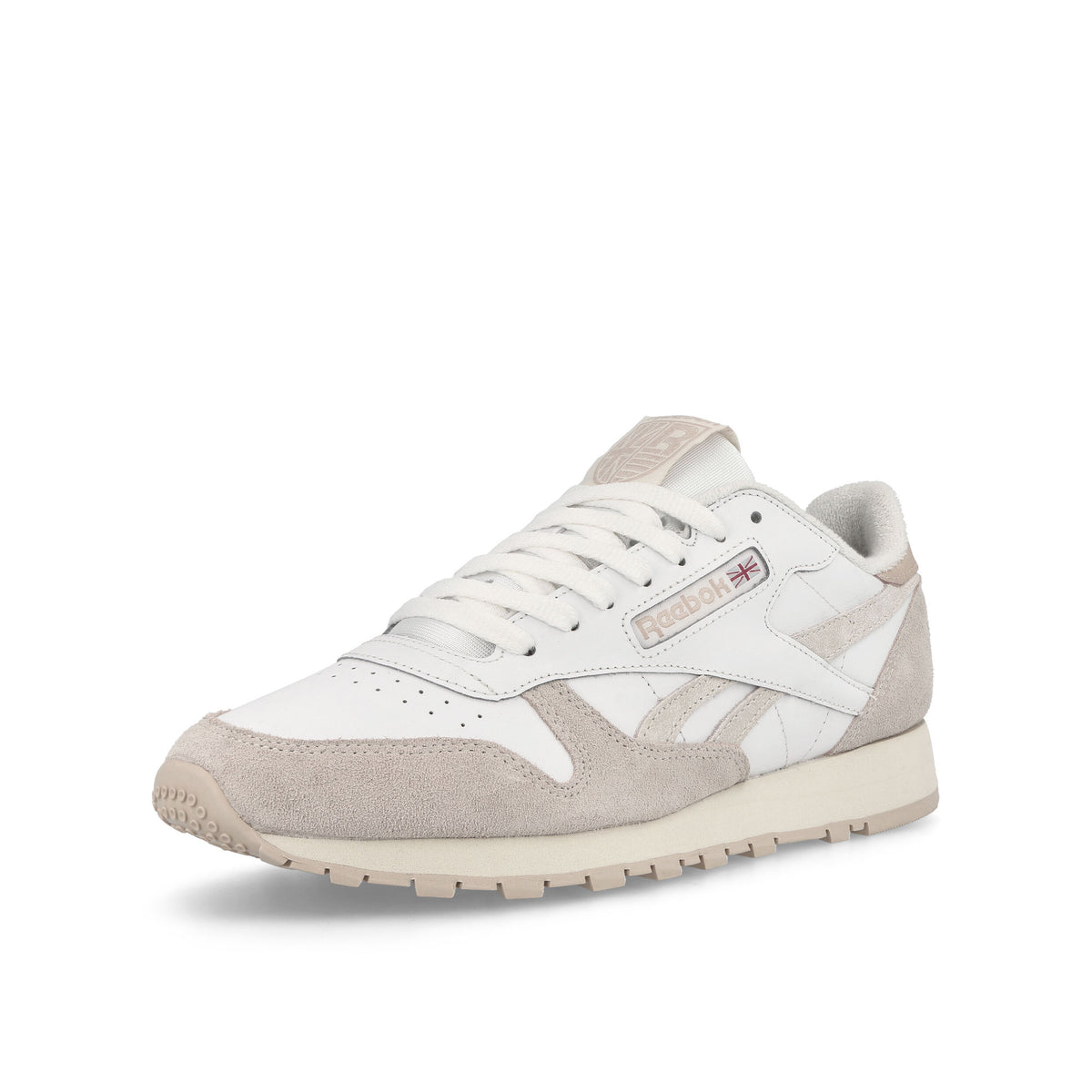 Reebok Classic Leather White / Chalk / Stucco Low Top Sneakers Close Up | Overkill