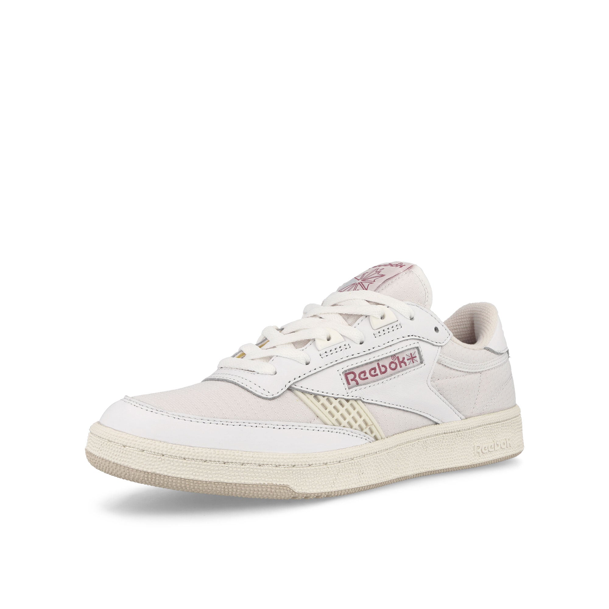 Reebok Club C 85 Vintage White-Chalk-Stucco Low Top Sneakers Close Up | Overkill