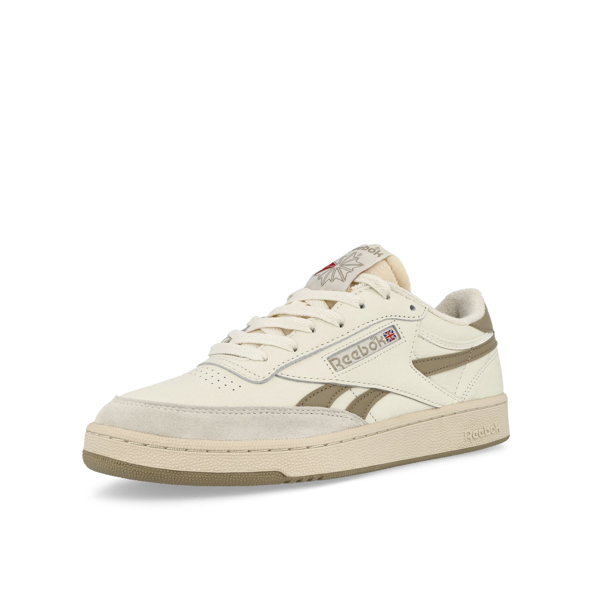 Reebok Club C Revenge Vintage Chalk / Boulder Beige / Paper White Low Top Sneakers Close Up | Overkill