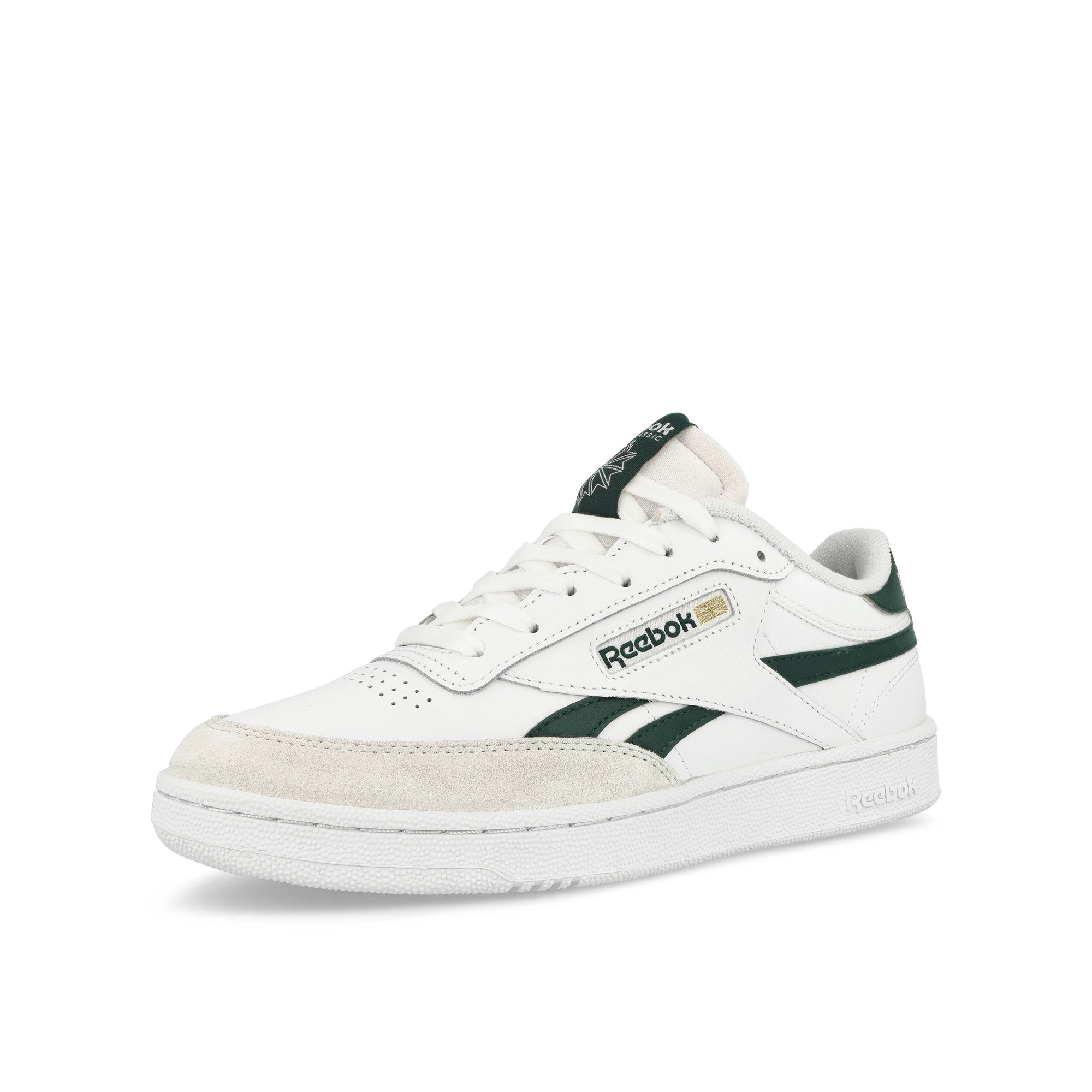 Reebok Club C Revenge Footwear White / Green / Gold Low Top Sneakers Close Up | Overkill