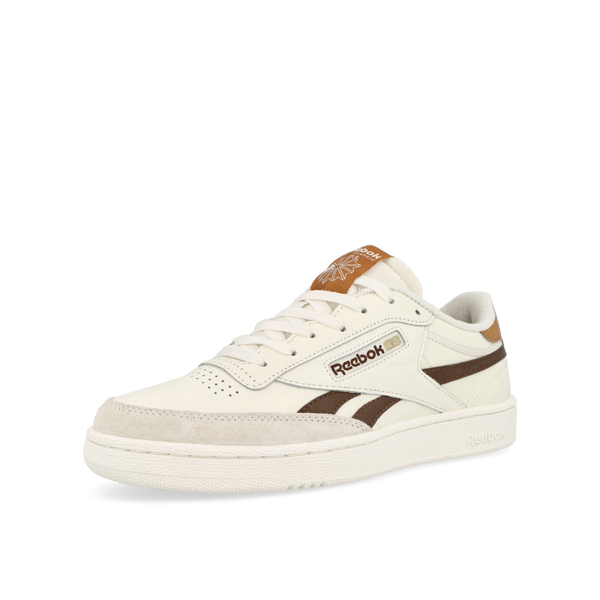 Reebok Club C Revenge Chalk / Beige / Brown Low Top Sneakers Close Up | Overkill