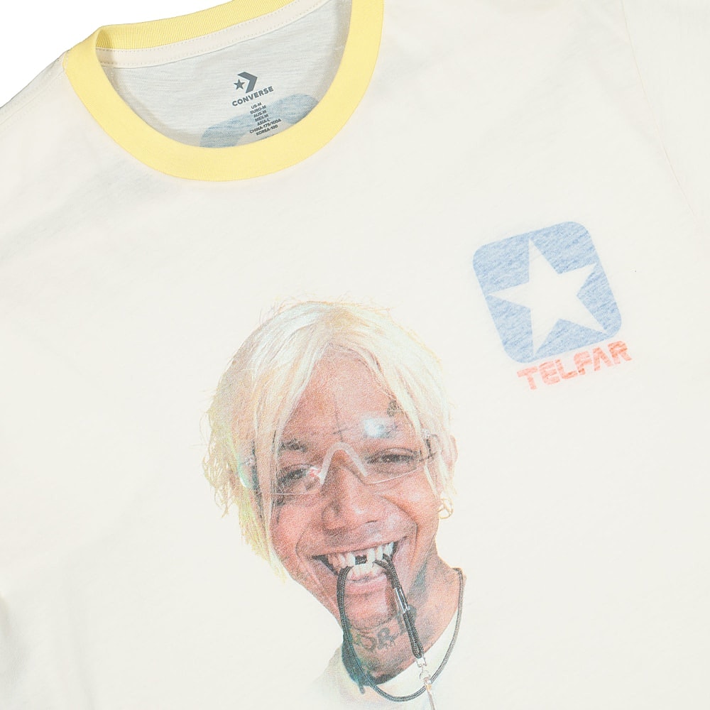 Converse Telfar x Converse Ringer Tee Jacuzzi Yellow Cream T-Shirts Close-up | Overkill