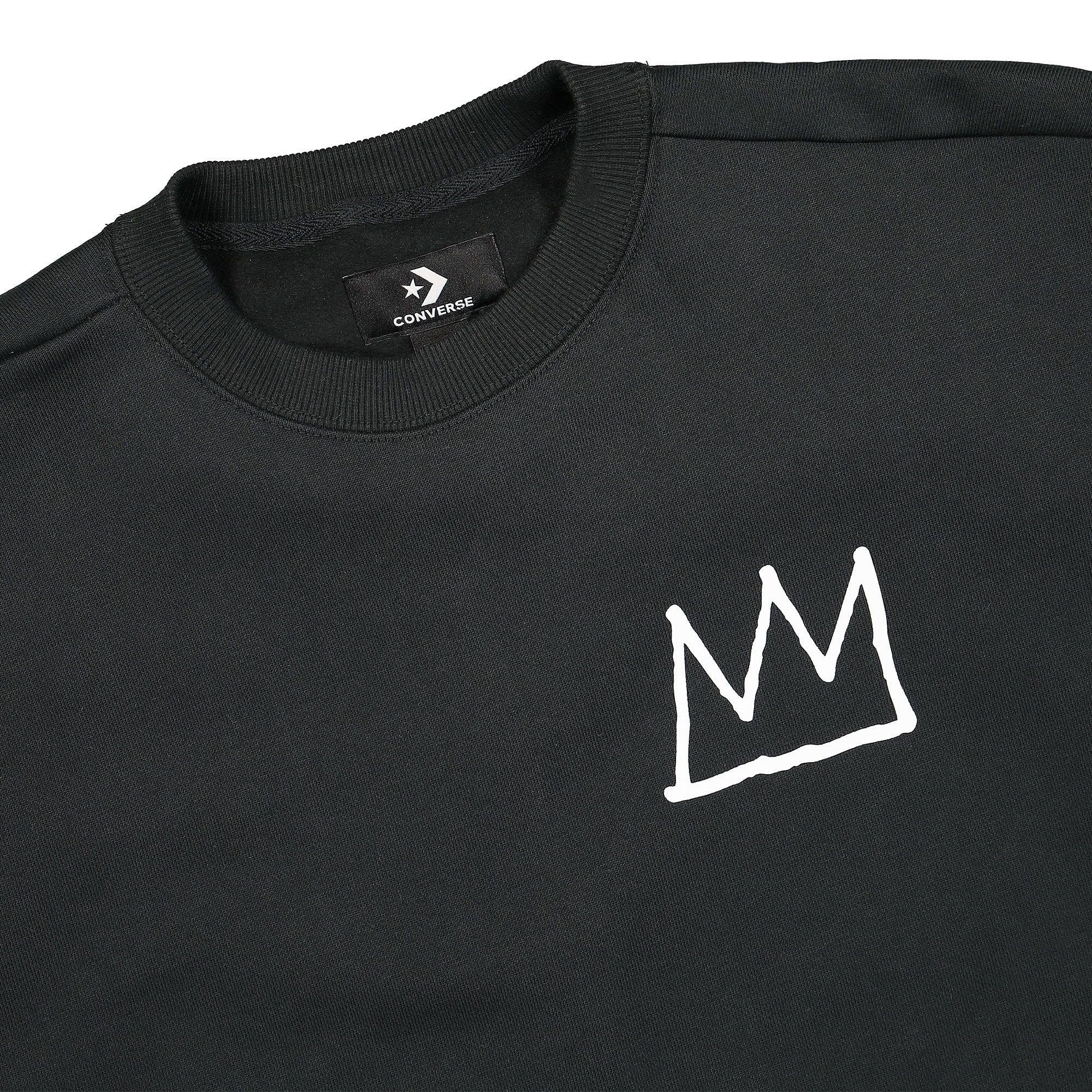 Converse Basquiat x Converse Fleece Pullover Black Sweatshirts Close-up | Overkill