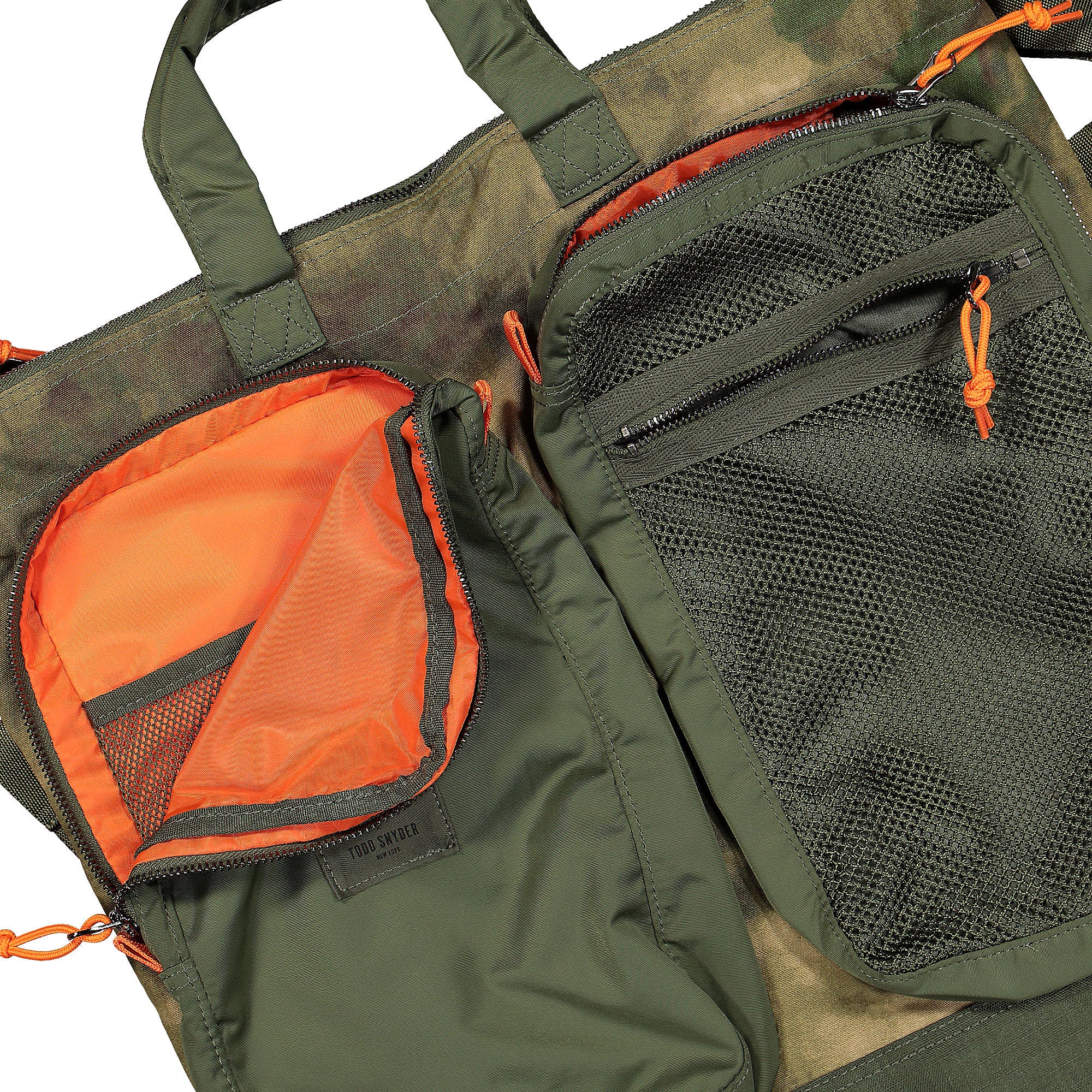 Converse Todd Snyder x Converse Jack Purcell Helmet Bag Olive / Chocolate - Camo Shoulder & Cross Body Bags Close-up | Overkill