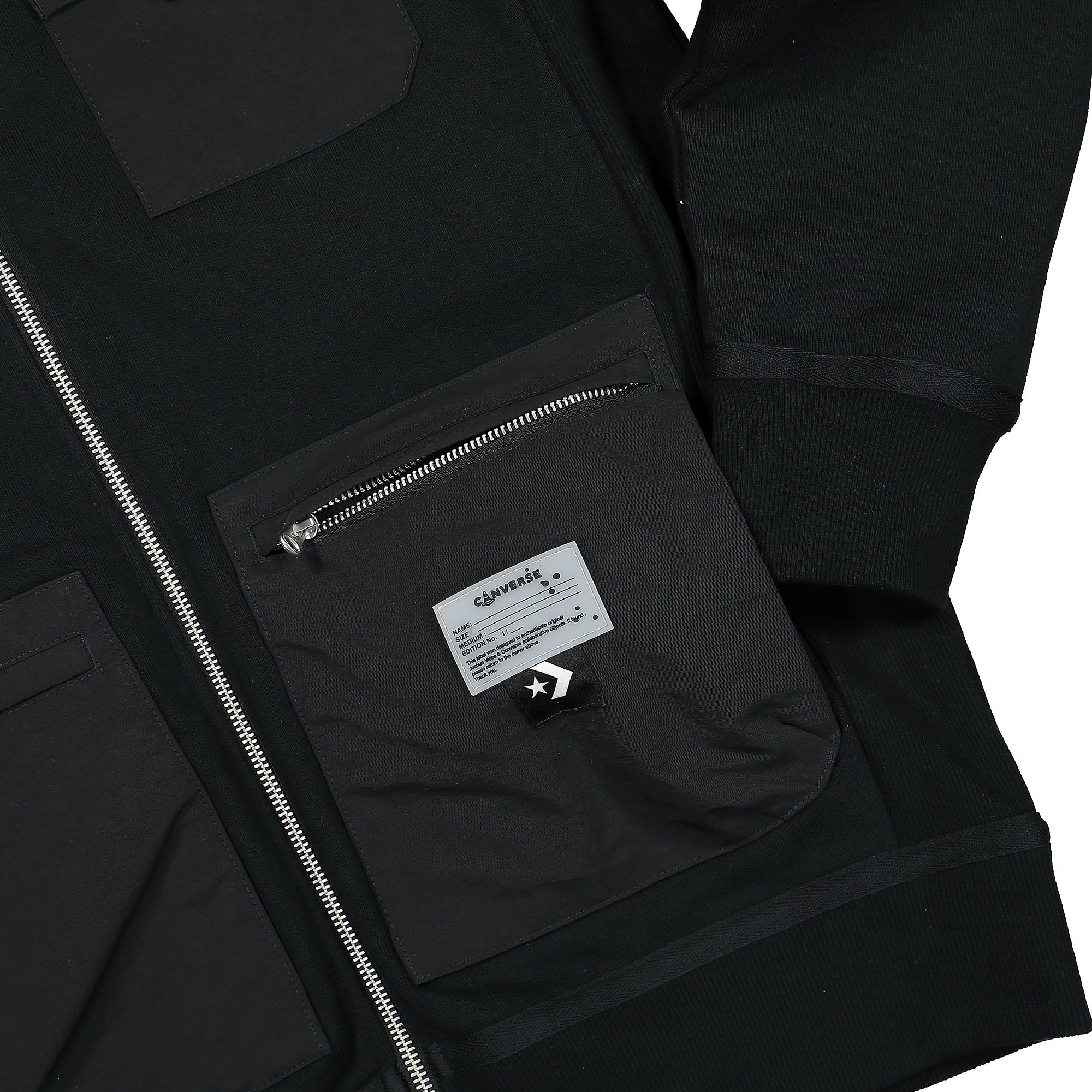 Converse Joshua Vides x Converse Utility Full Zip Black Jackets Detailfoto | Overkill