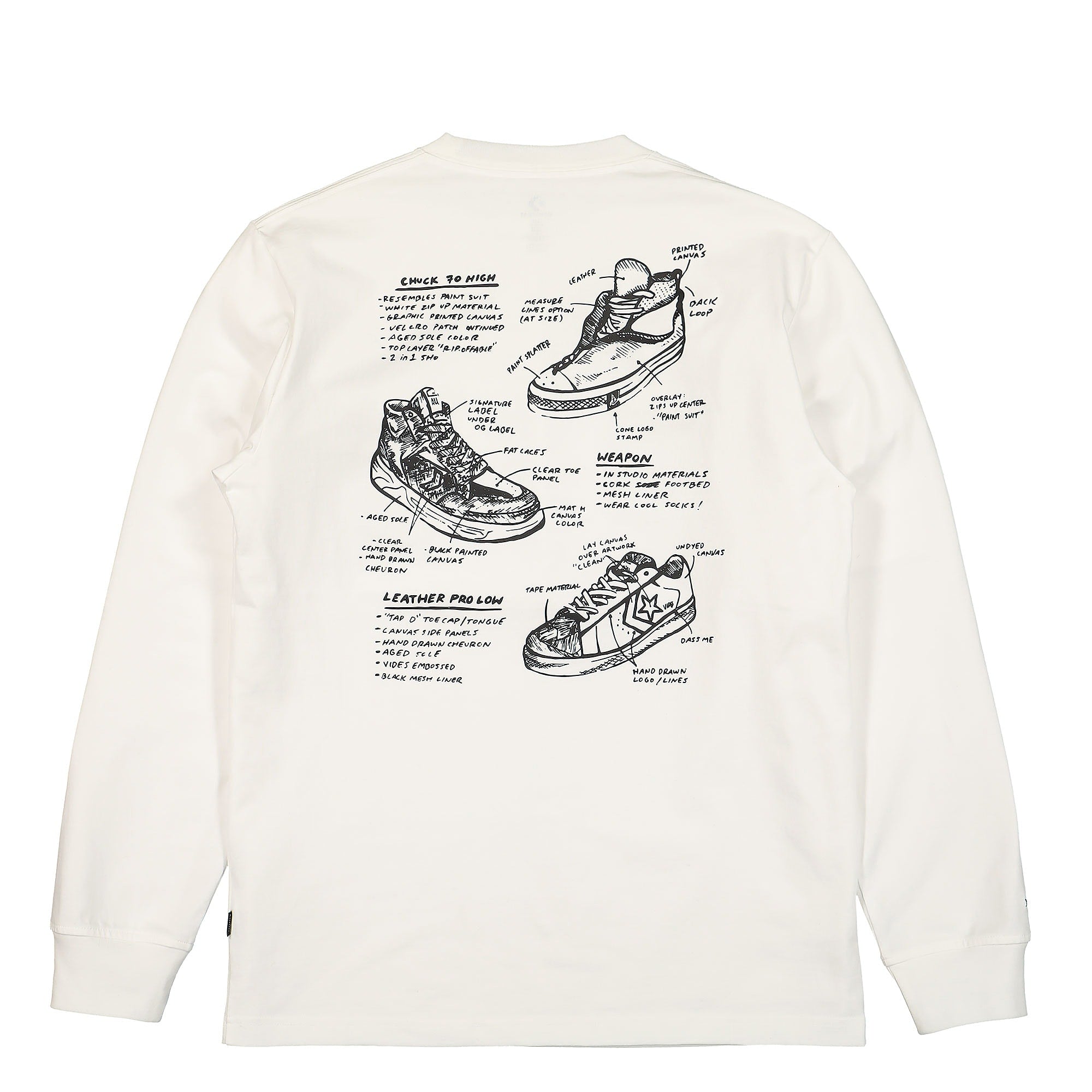 Converse Joshua Vides x Converse Long Sleeve Pocket Tee Optical White T-Shirts Material | Overkill