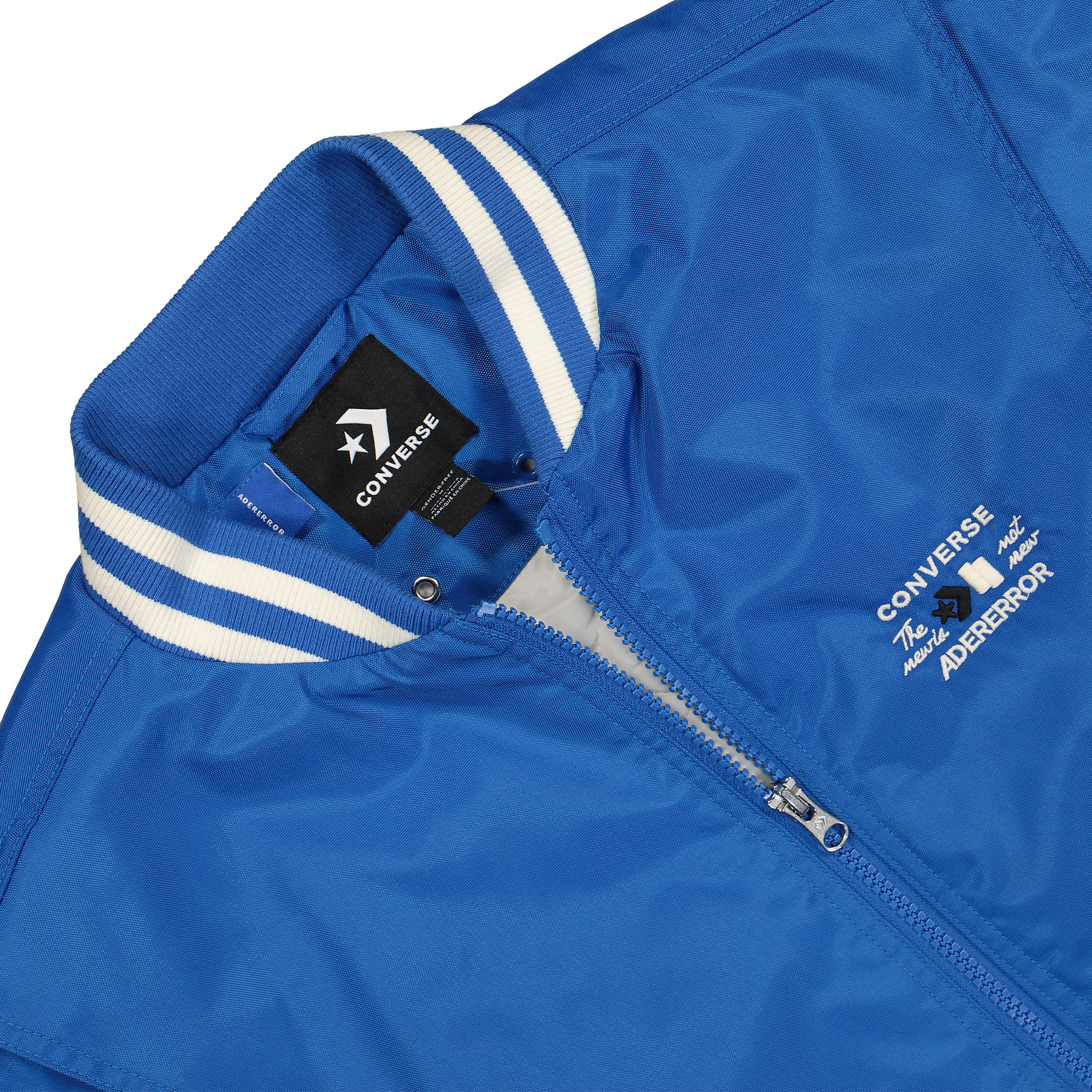 Converse Ader Error x Converse PO Jacket Cobalt Bomber & Varsity Jackets Close-up | Overkill