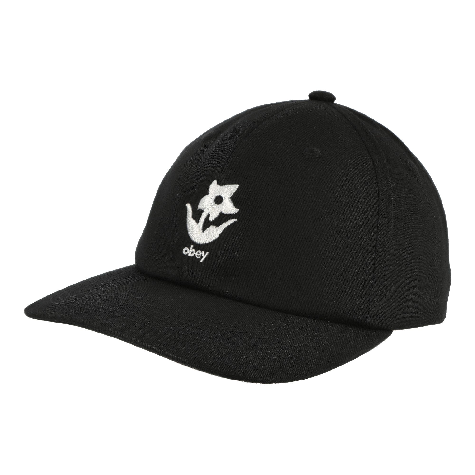 Obey Plant 6 Panel Snapback Black Caps 100580361 / Black | Overkill