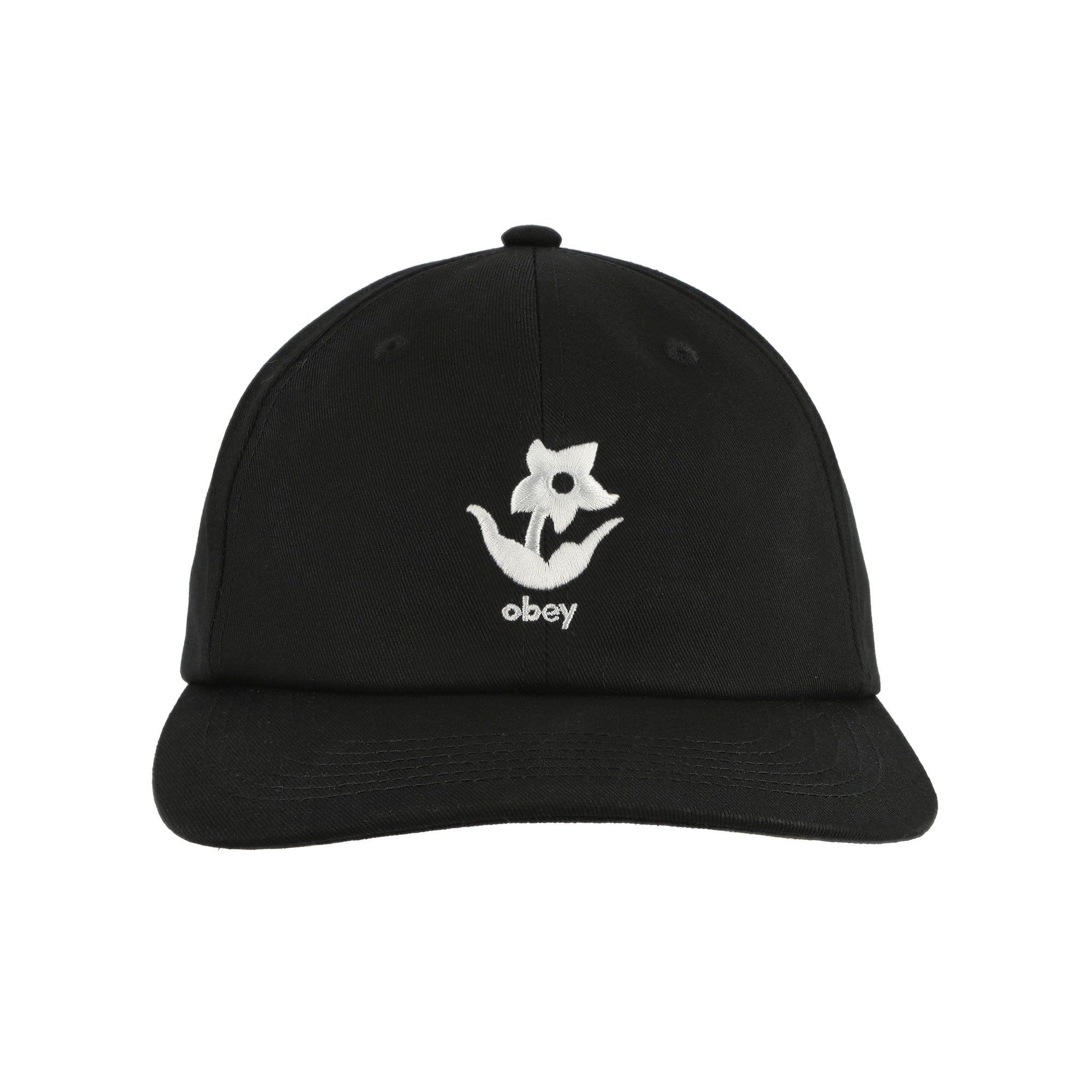 Obey Plant 6 Panel Snapback Black Caps Detailfoto | Overkill