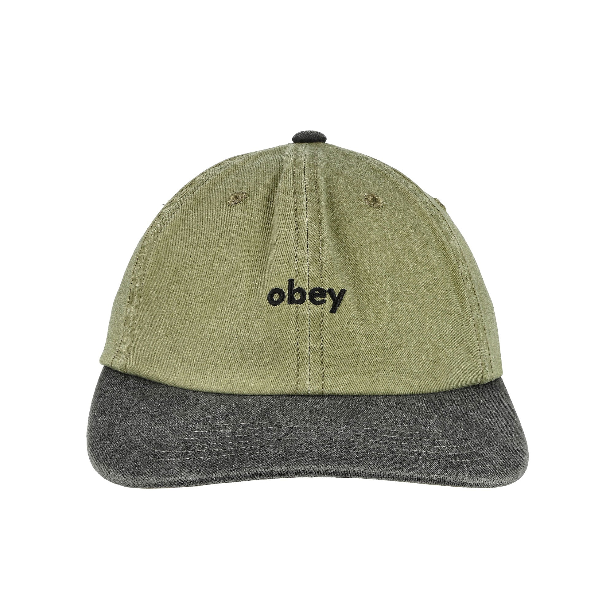 Obey Pigment 2 Tone Lowercase 6 Panel Cap Pigment Khaki Multi Caps Detailfoto | Overkill