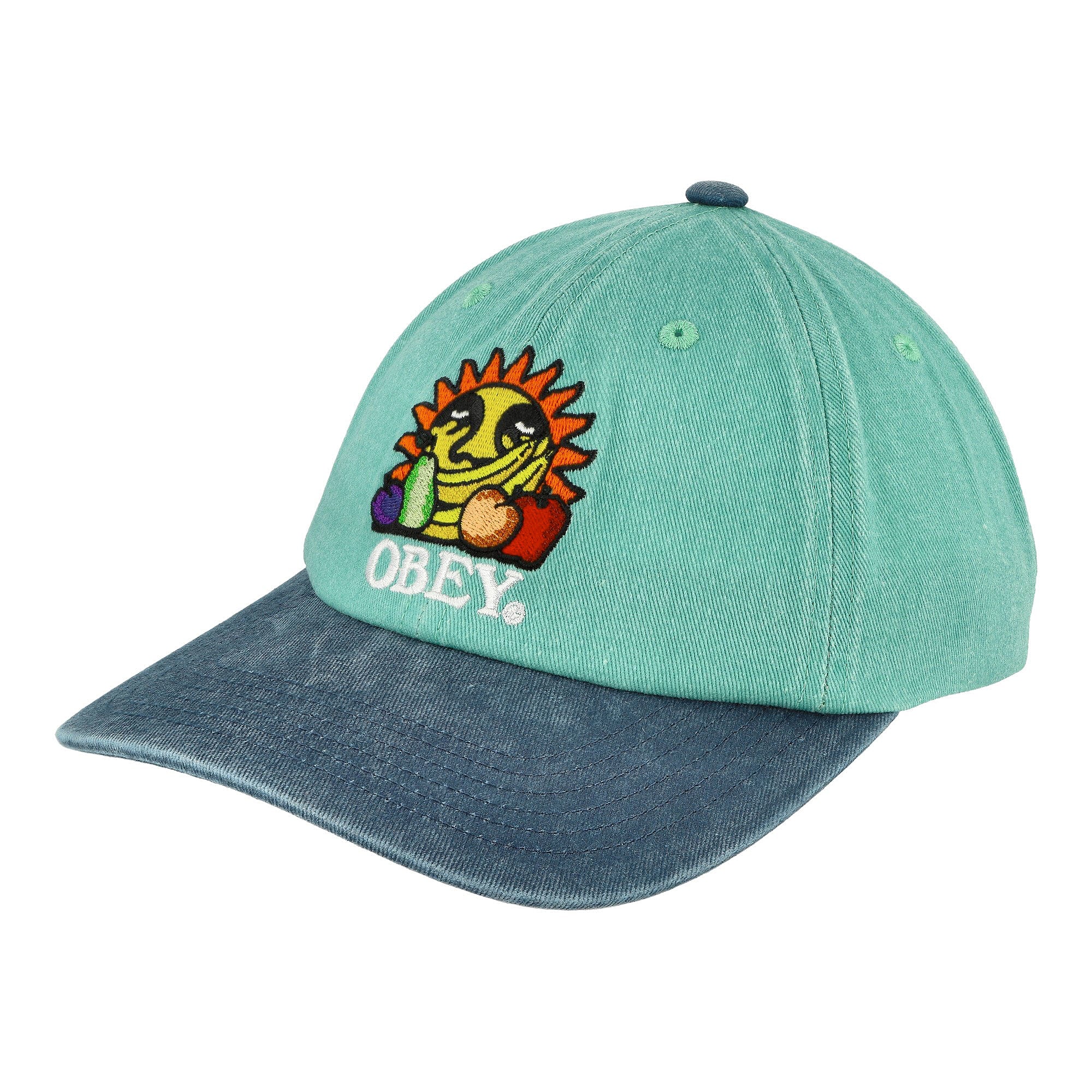 Obey Pigment Fruits 6 Panel Snapback Cap Pigment Sea Spray Multi Color Caps 100580366-SSY | Overkill