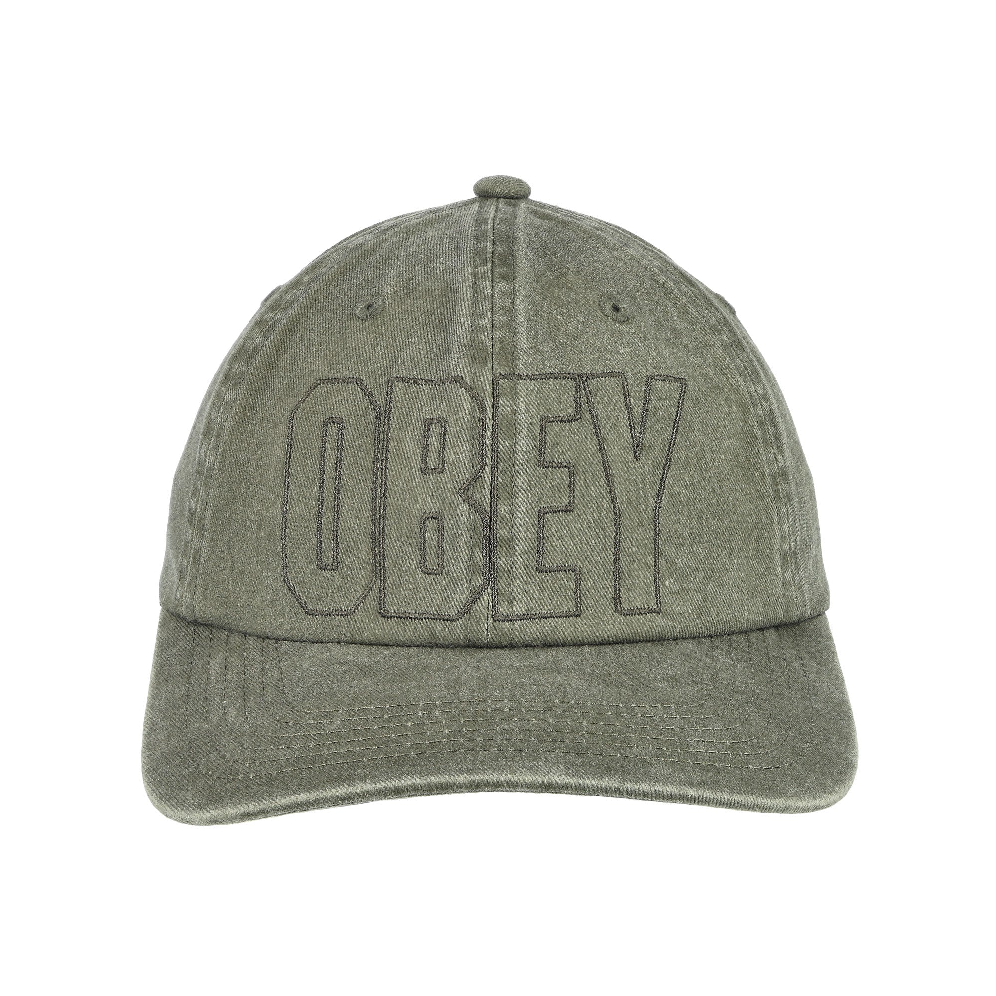Obey Pigment Nova 6 Panel Pigment Olive Caps Detailfoto | Overkill