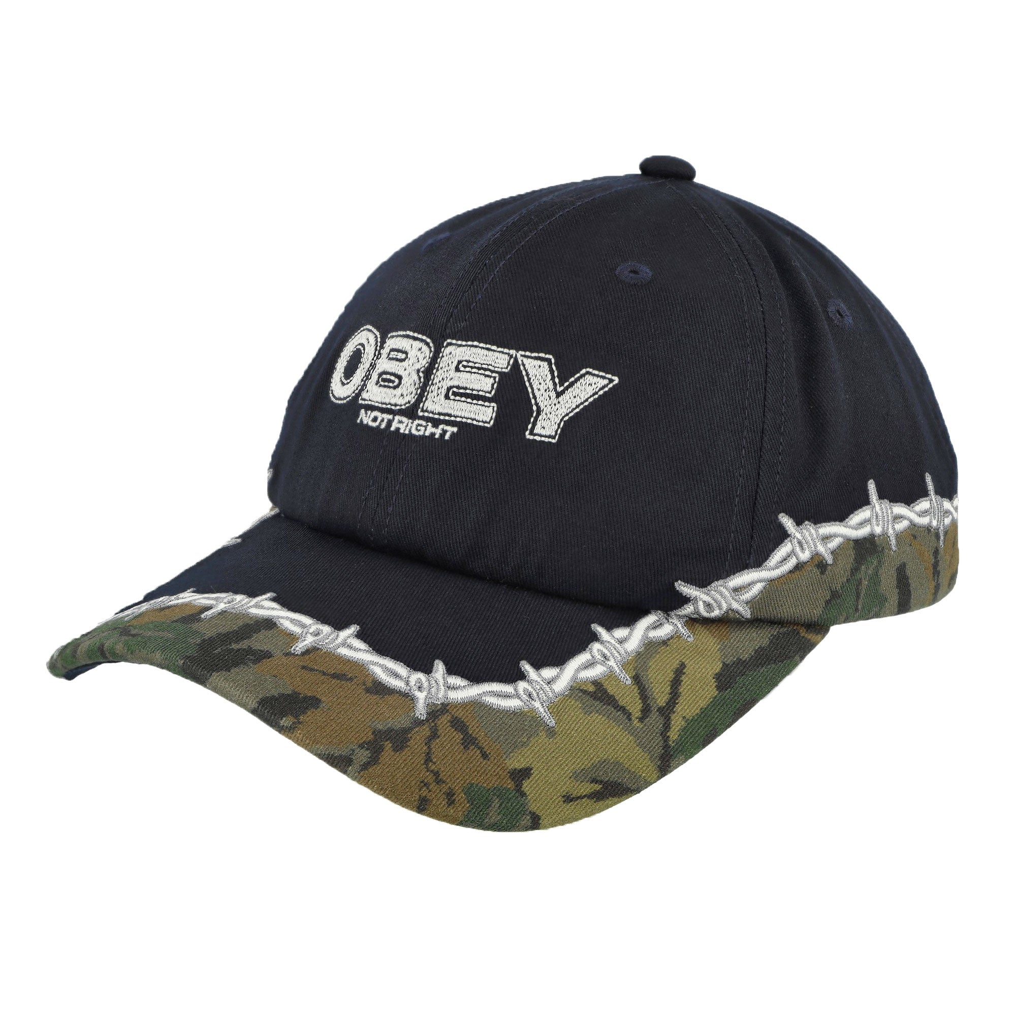 Obey Not Right 6 Panel Velcro Back 100580397-NVM | OVERKILL