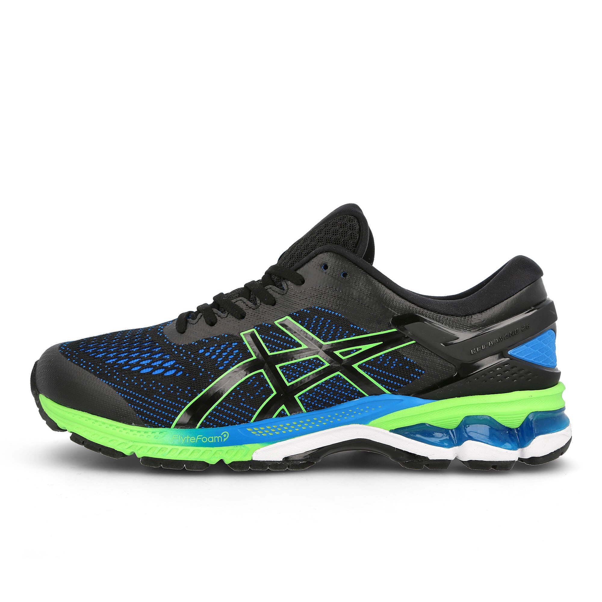 Asics gel kayano 26 Black-Electric Blue Low Top Sneakers 1011A541-003 | Overkill