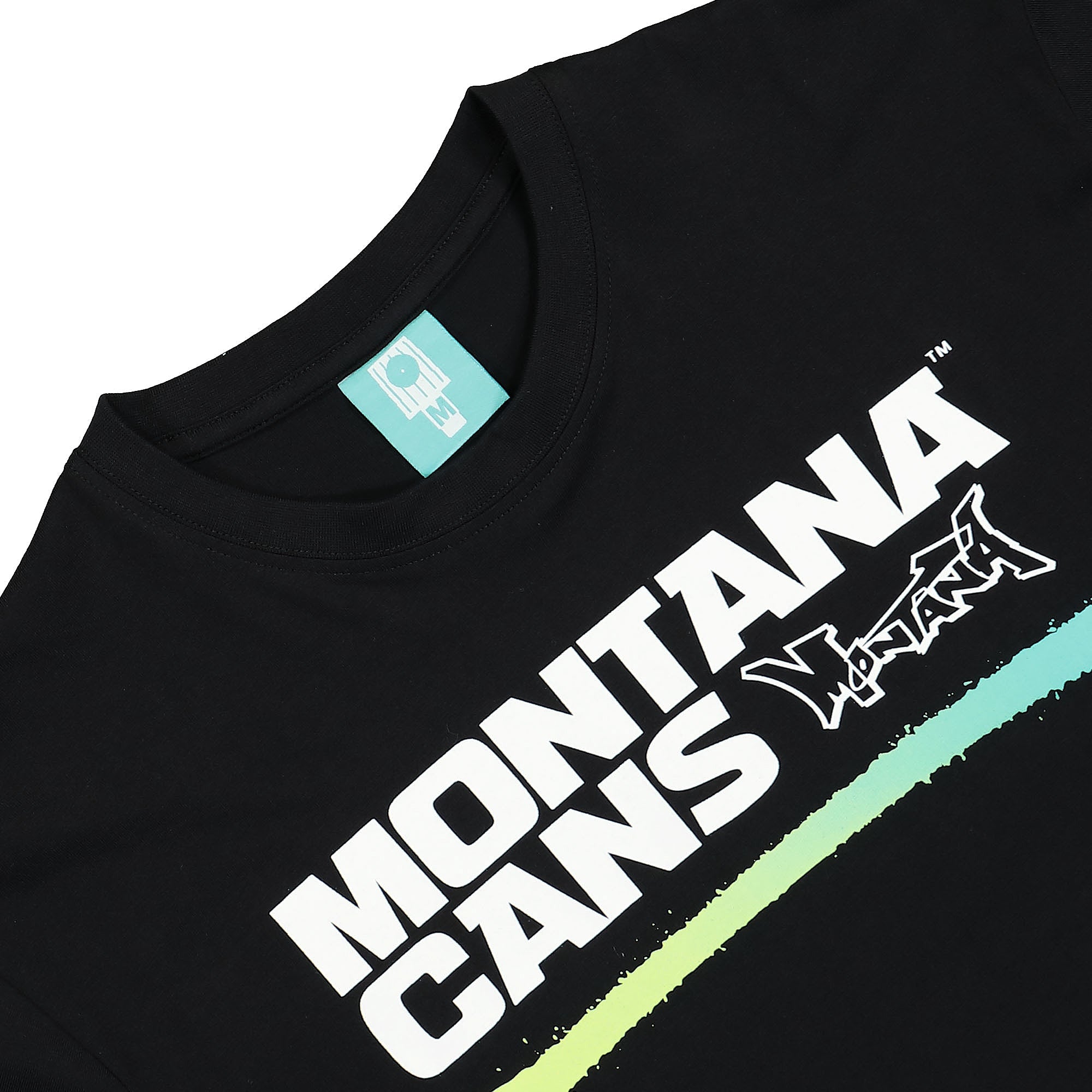 Montana Typo Logo Line T-Shirt Black T-Shirts Close-up | Overkill
