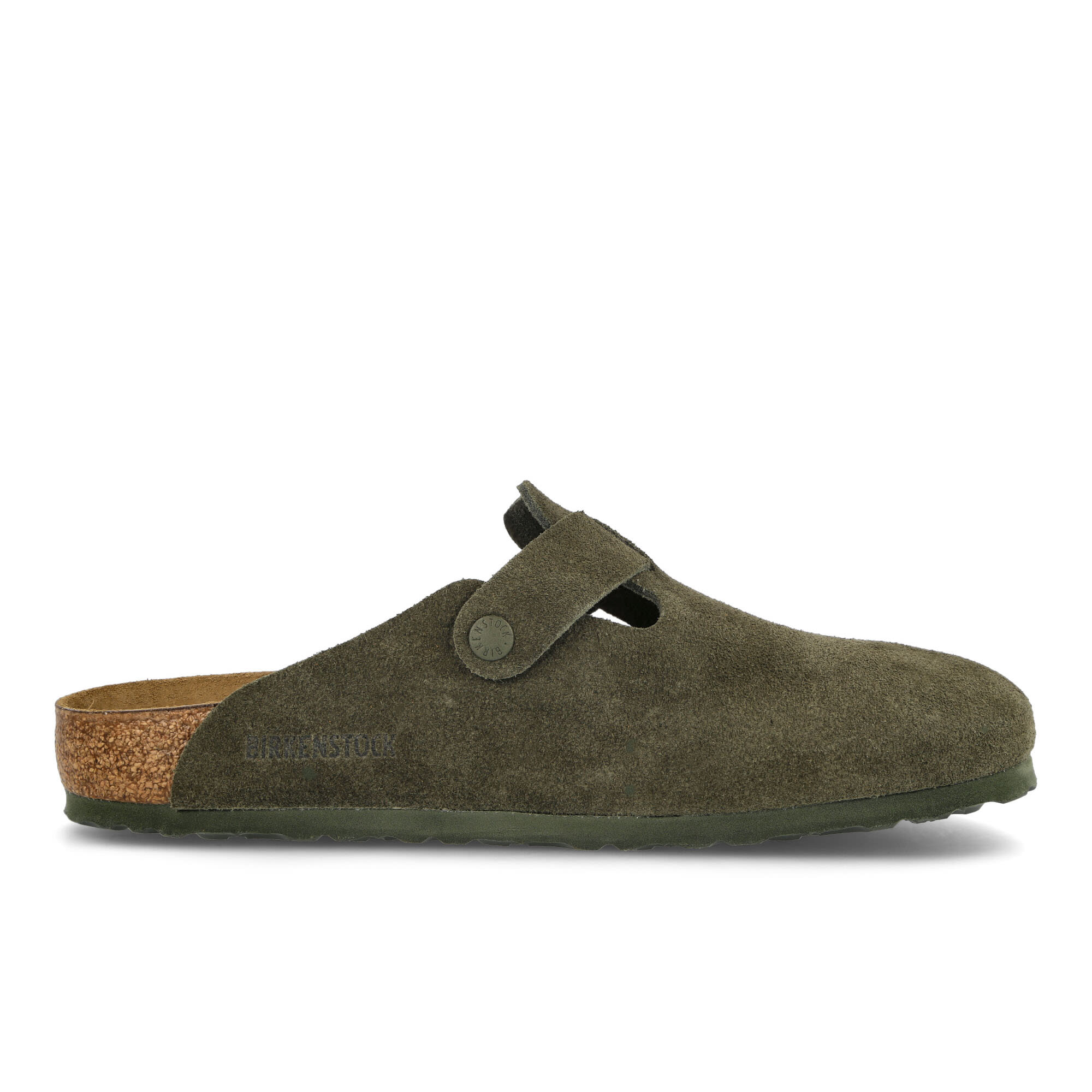Birkenstock Boston BS Modern Suede Thyme Slides, Sandals & Slippers Silhouette | Overkill