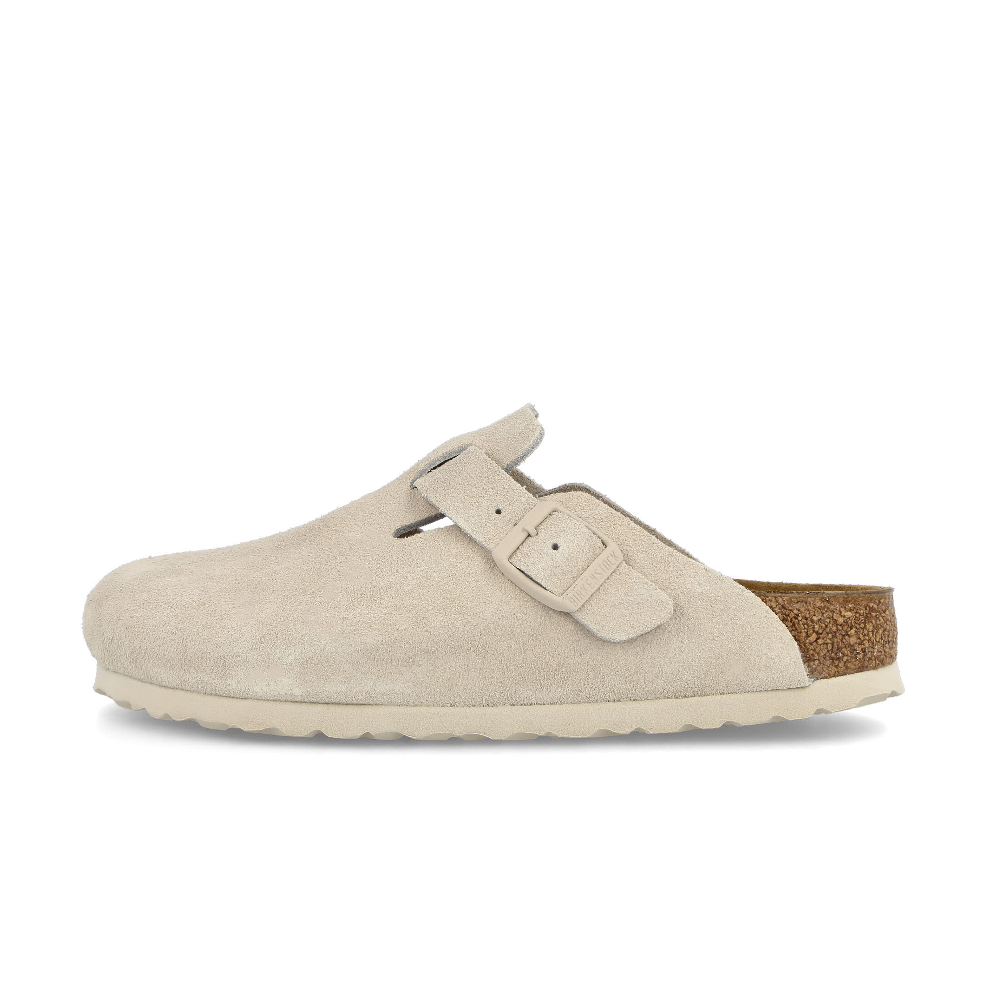 Birkenstock Boston BS Modern Suede Antique White Slides, Sandals & Slippers 1024740 | Overkill