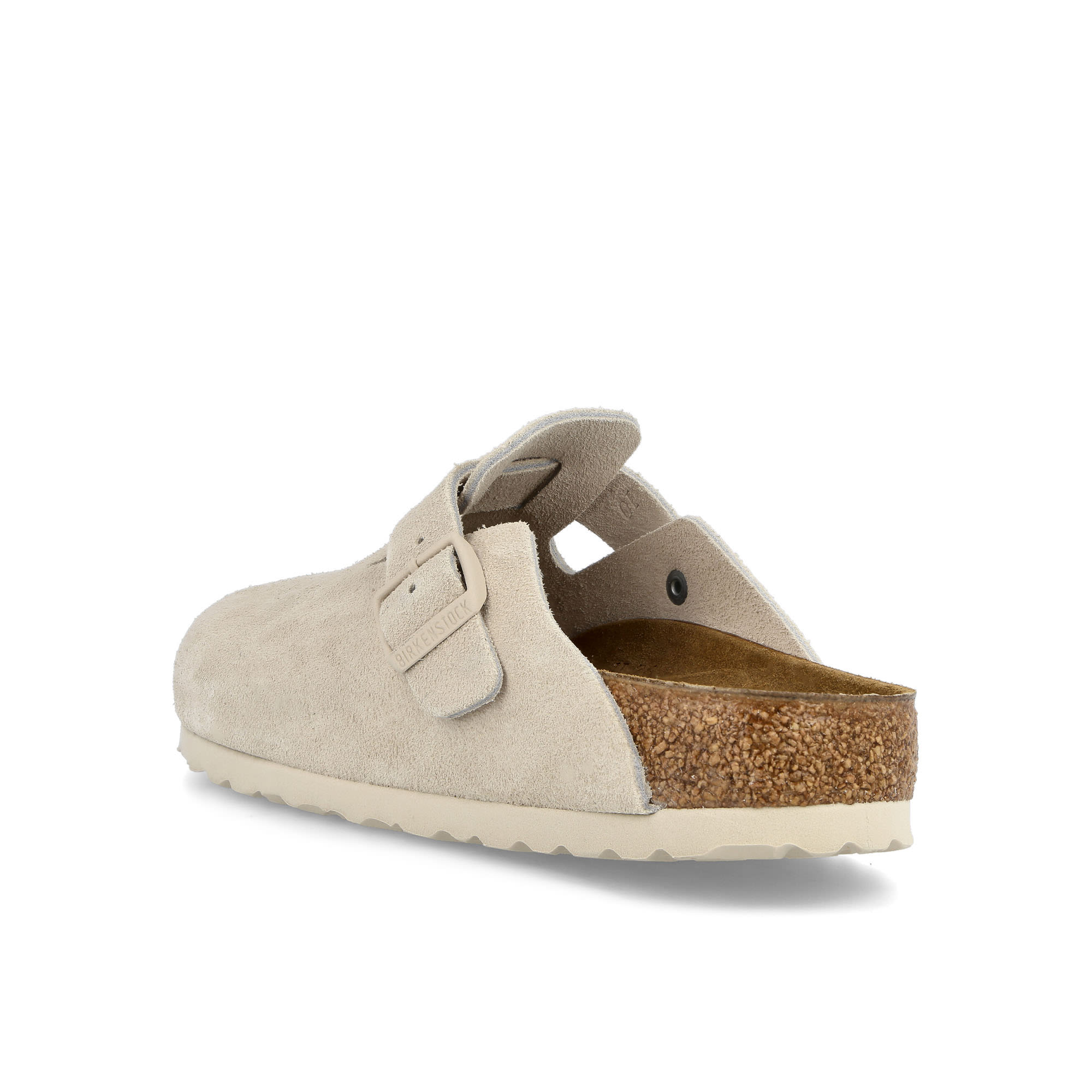 Birkenstock Boston BS Modern Suede Antique White Slides, Sandals & Slippers Material | Overkill