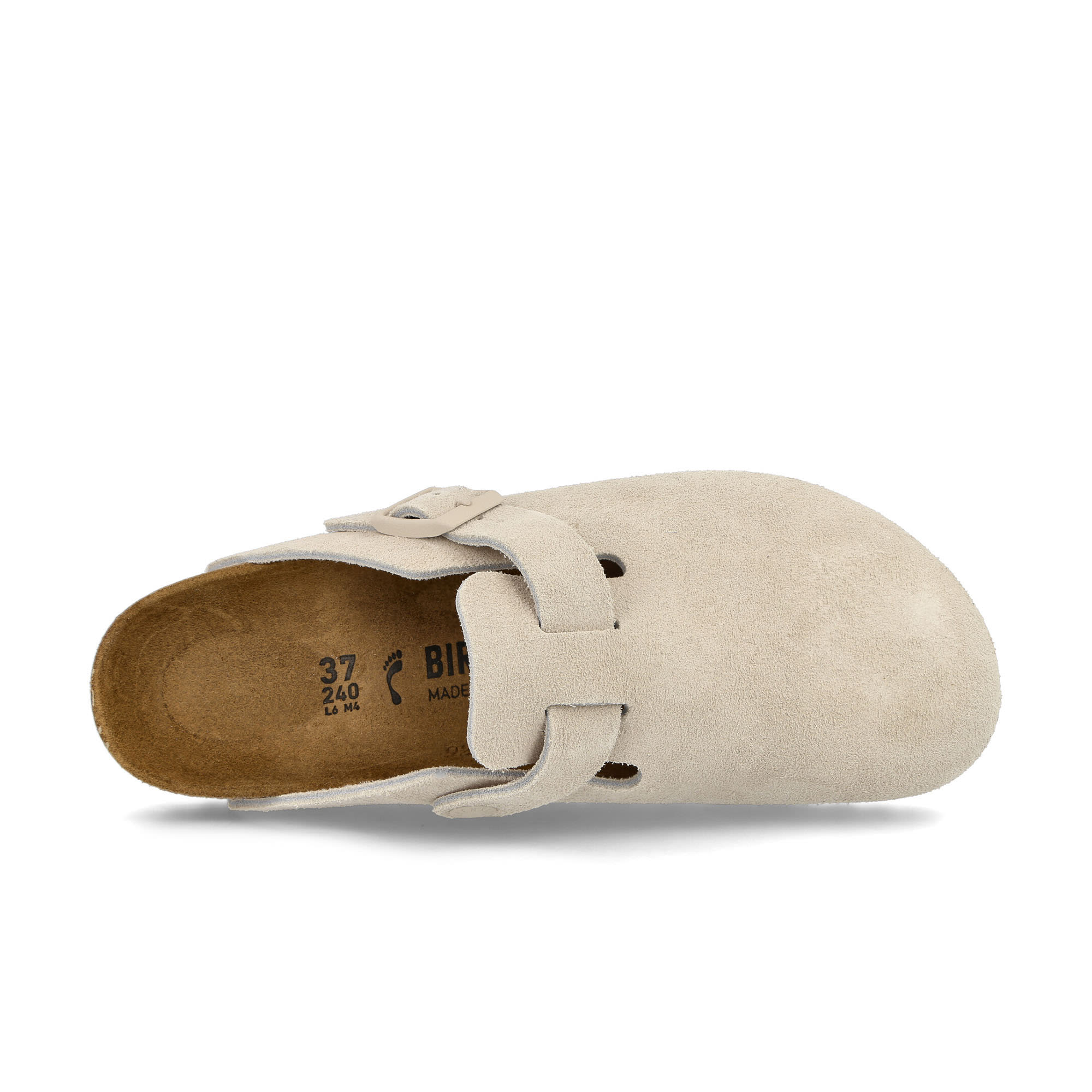 Birkenstock Boston BS Modern Suede Antique White Slides, Sandals & Slippers Detailfoto | Overkill