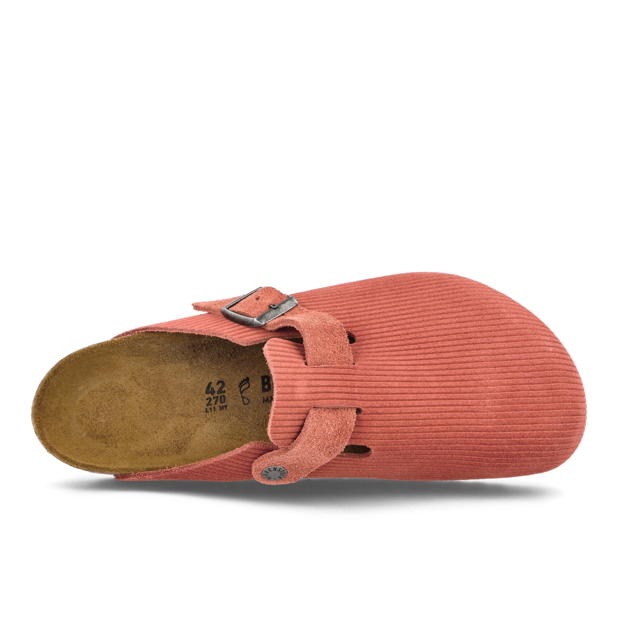 Birkenstock Boston BS Corduroy Sienna Red Slides, Sandals & Slippers Detailfoto | Overkill