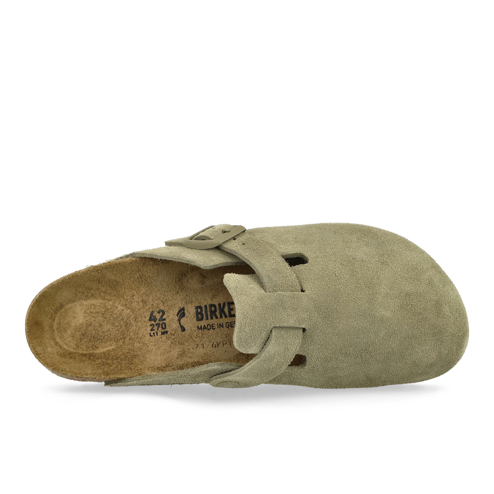 Birkenstock Boston BS Faded Khaki Slides, Sandals & Slippers Detailfoto | Overkill