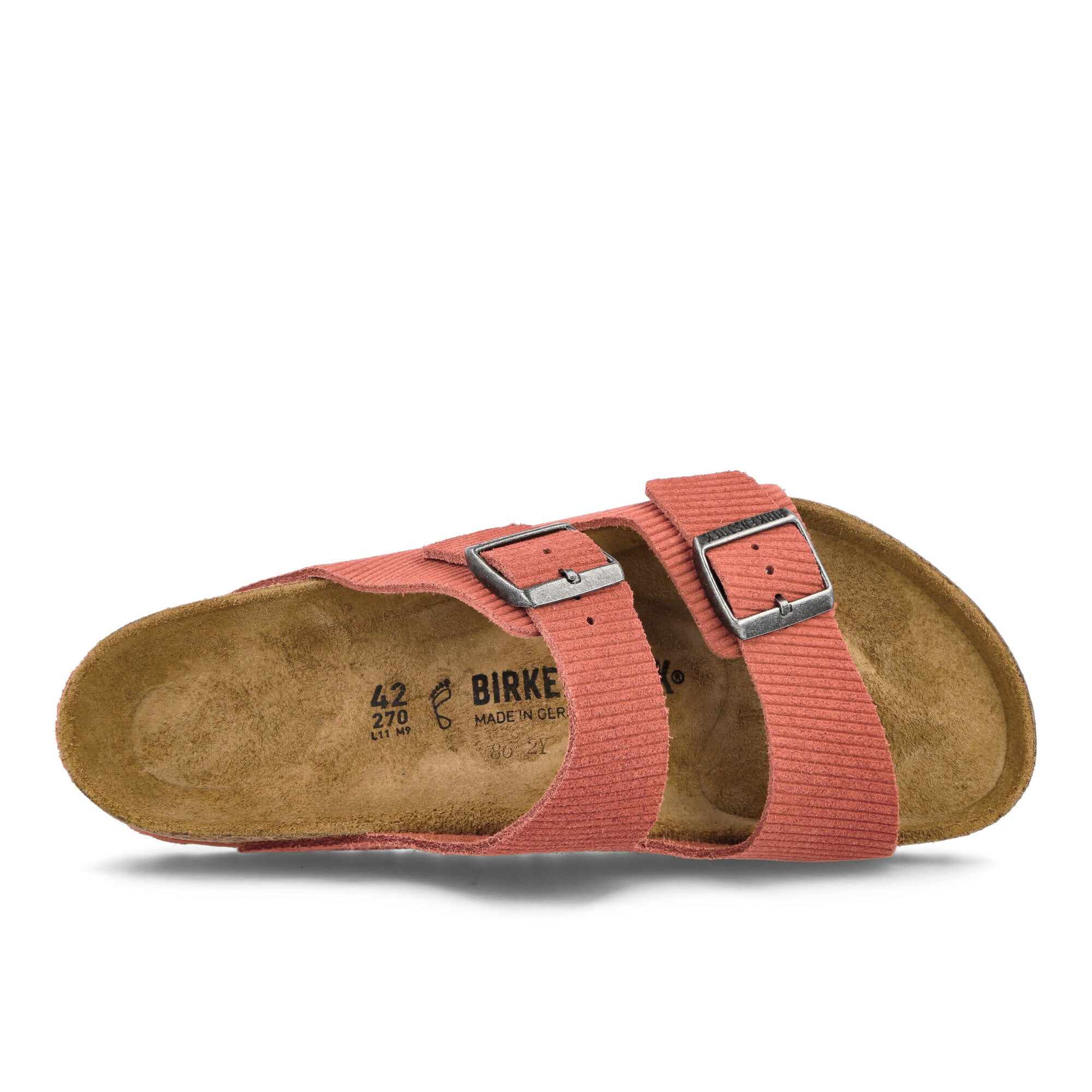 Birkenstock Arizona BS Corduroy Sienna Red Slides, Sandals & Slippers Detailfoto | Overkill