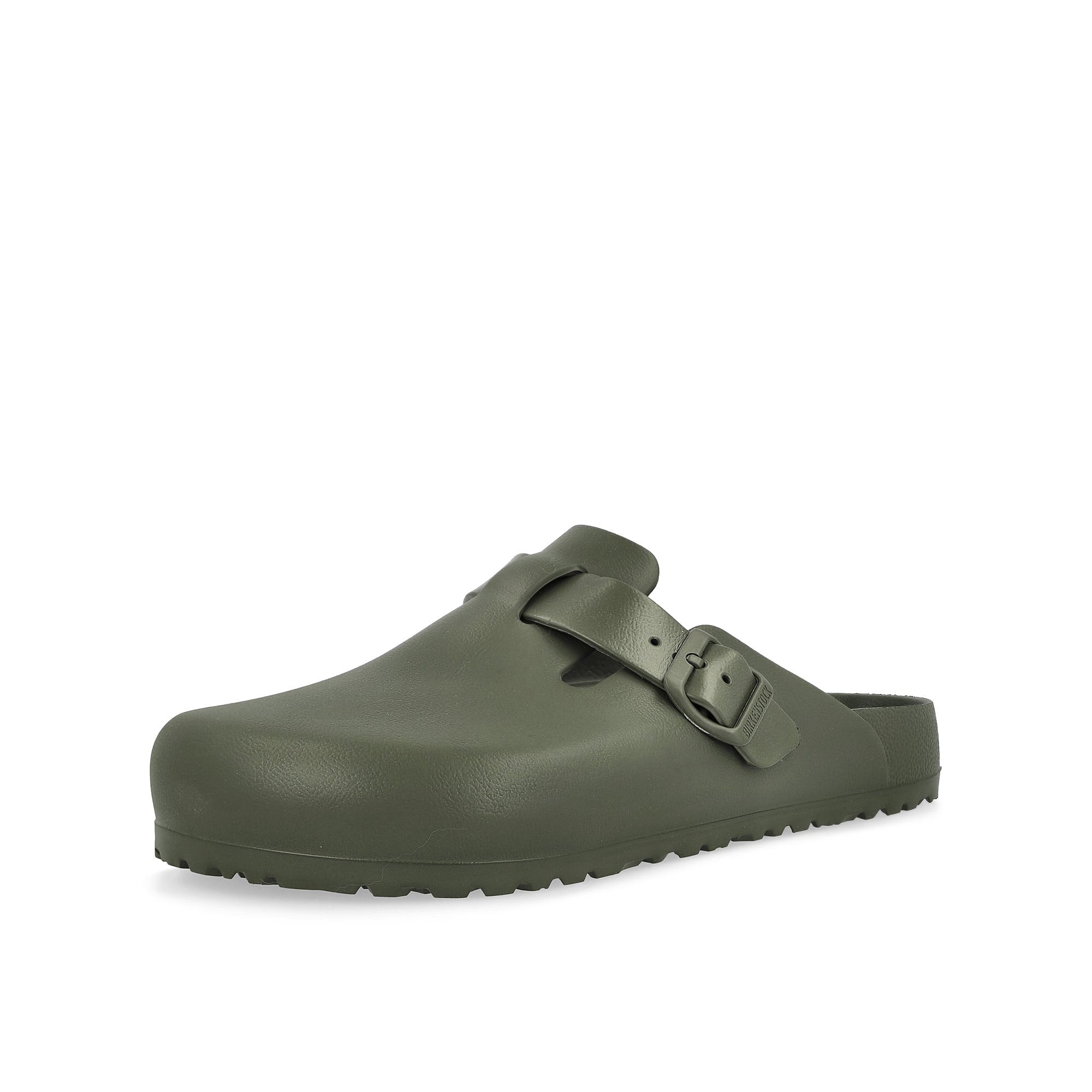 Birkenstock Boston EVA Khaki Slides, Sandals & Slippers Close Up | Overkill