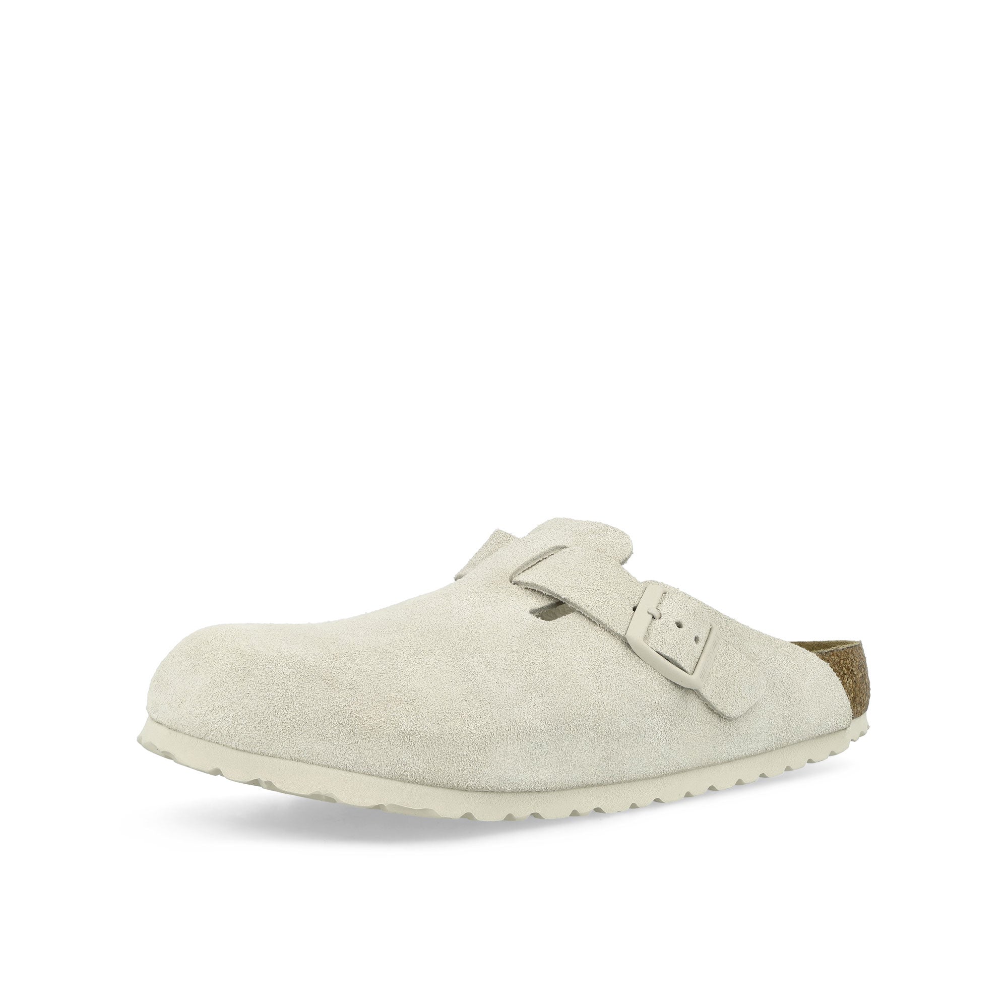 Birkenstock Boston BS Antique White Slides, Sandals & Slippers Close Up | Overkill