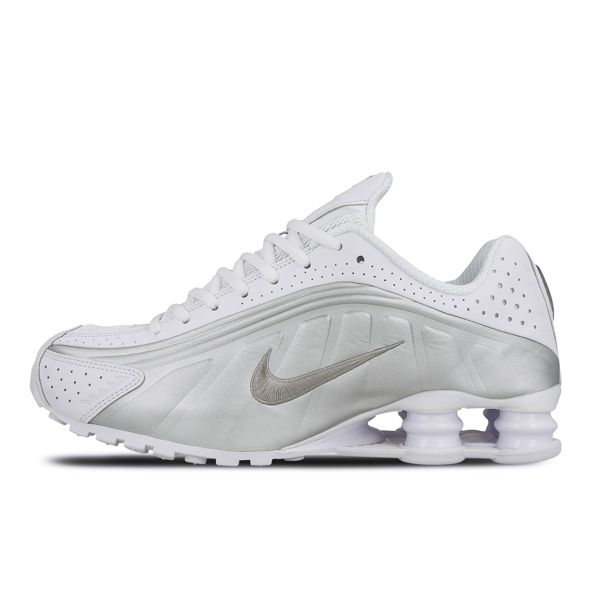 Nike shox r4 White-Metallic Silver - Metallic Silver Sneakers 104265 131 | Overkill