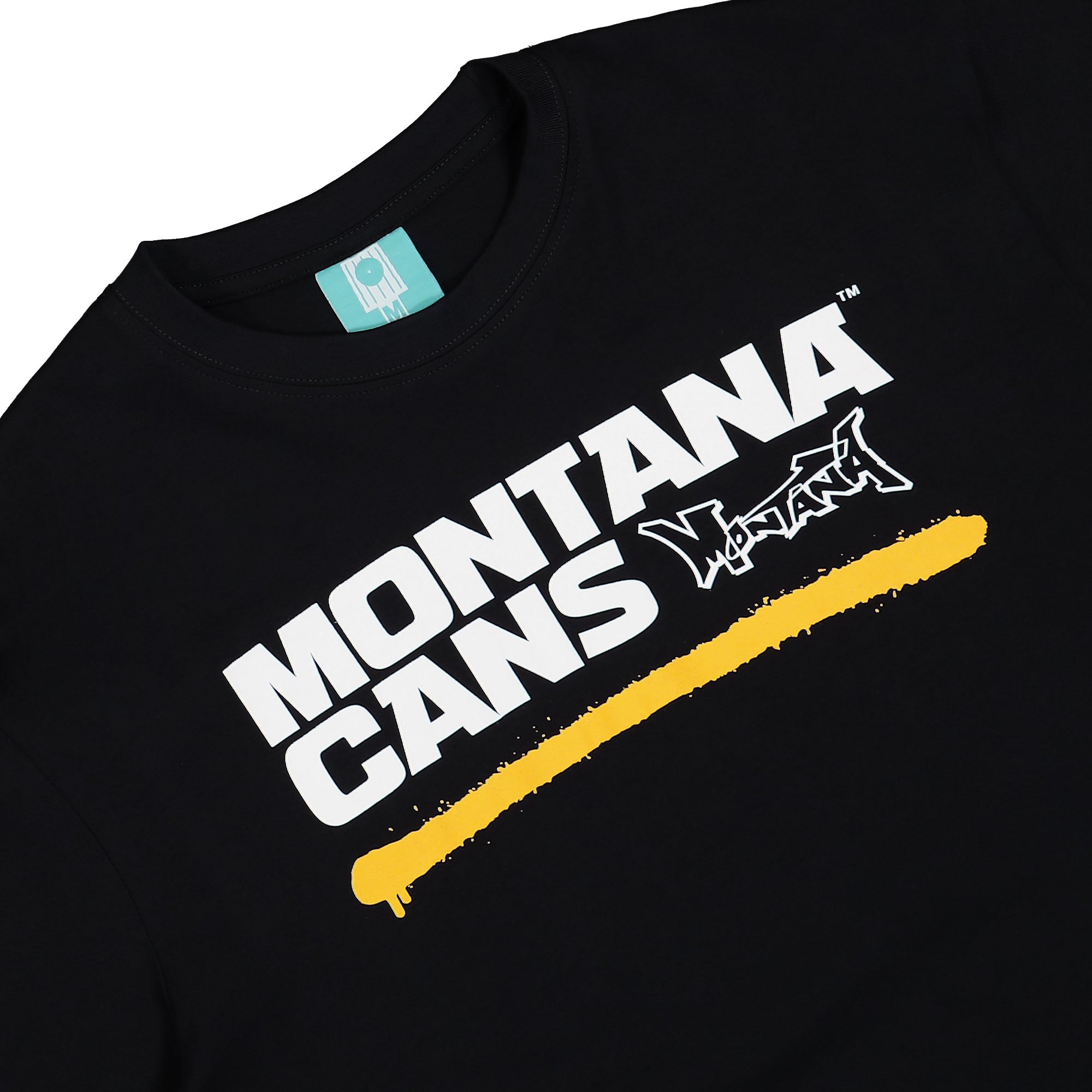 Montana Logo Line T-Shirt Black / Yellow T-Shirts Close-up | Overkill