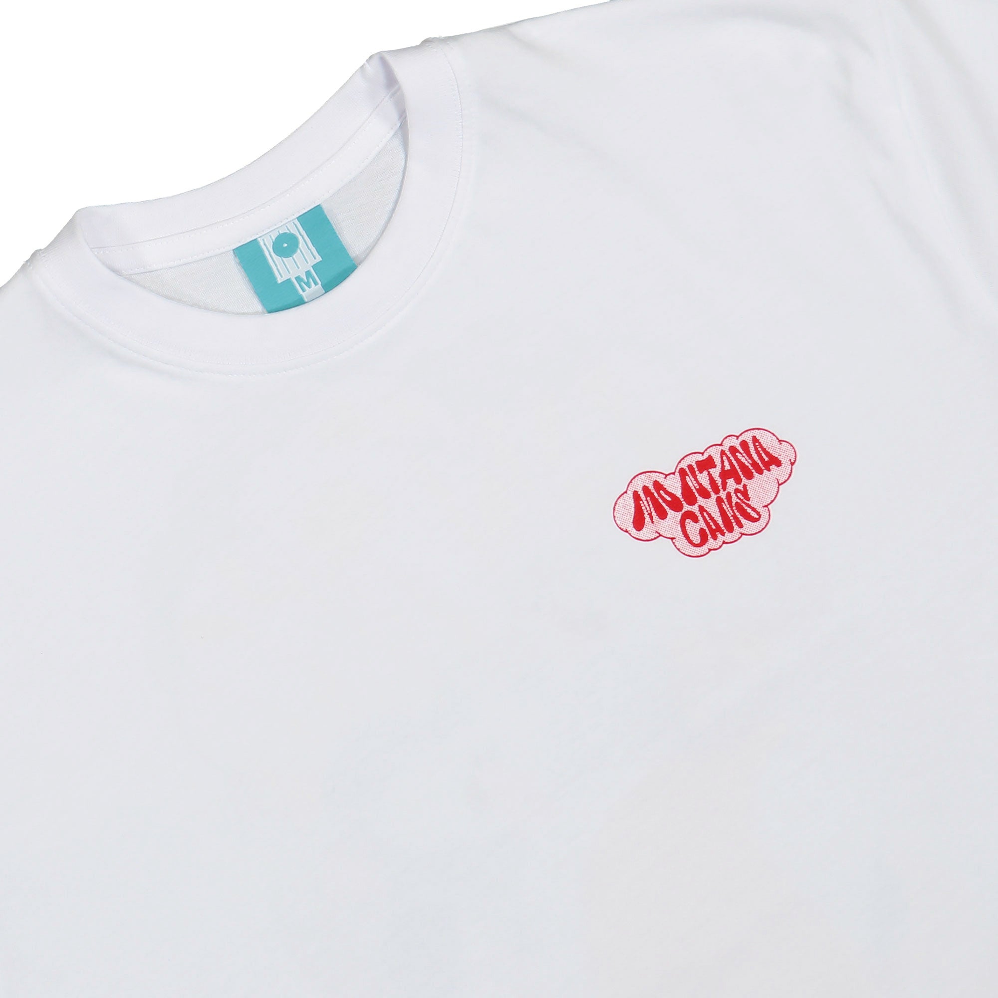 Montana Cans Never Tired T-Shirt White Close-Up | Overkill