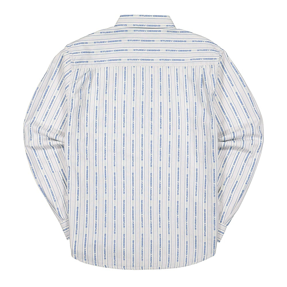 Stussy Jacquard Logo Stripe Shirt White Shirts Material | Overkill