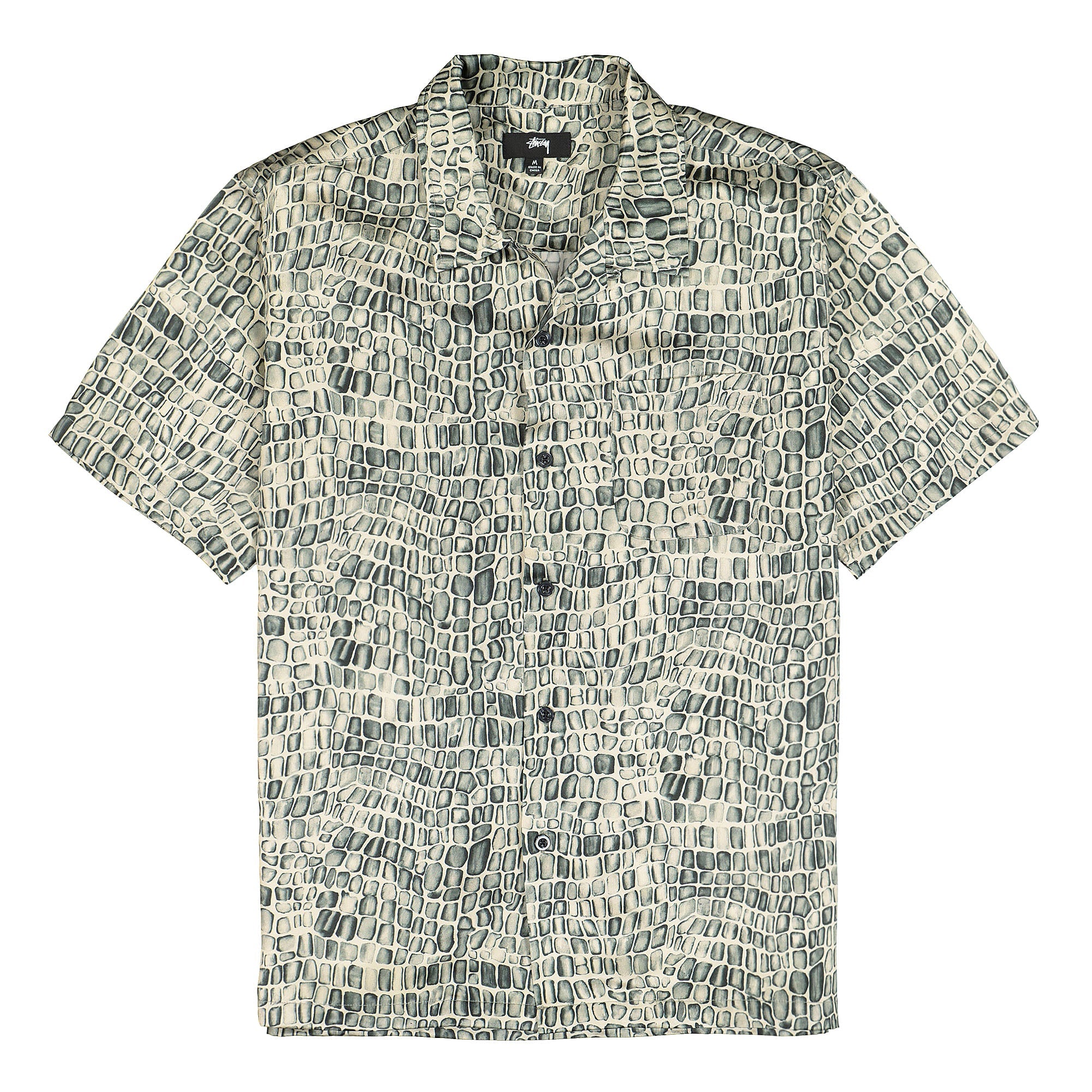 Stussy Croc Pattern Silk Shirt Tan Shirts 1110175 / 1005 | Overkill