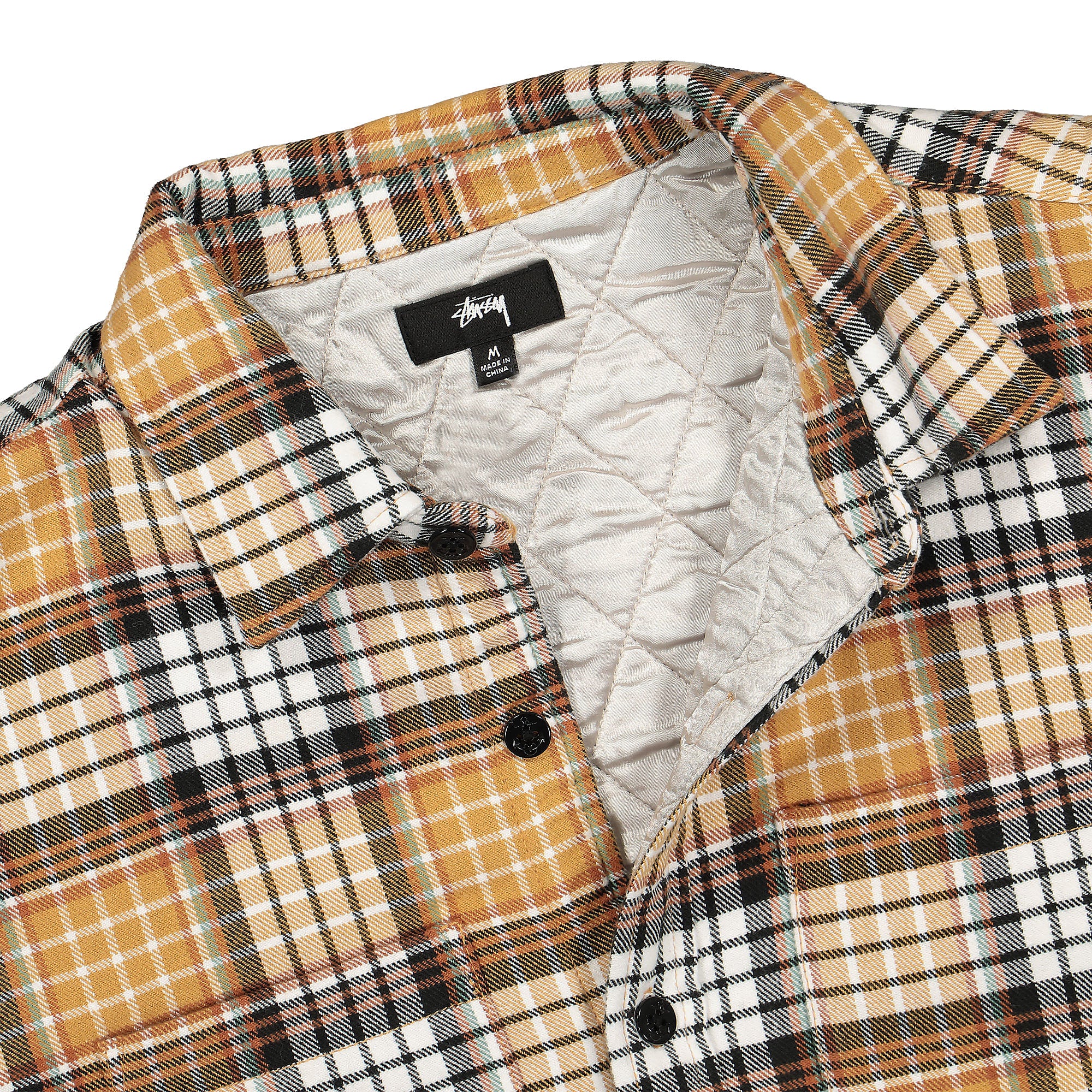 Stussy Quilted Lined Plaid Shirt Copper Shirts Close-up | Overkill