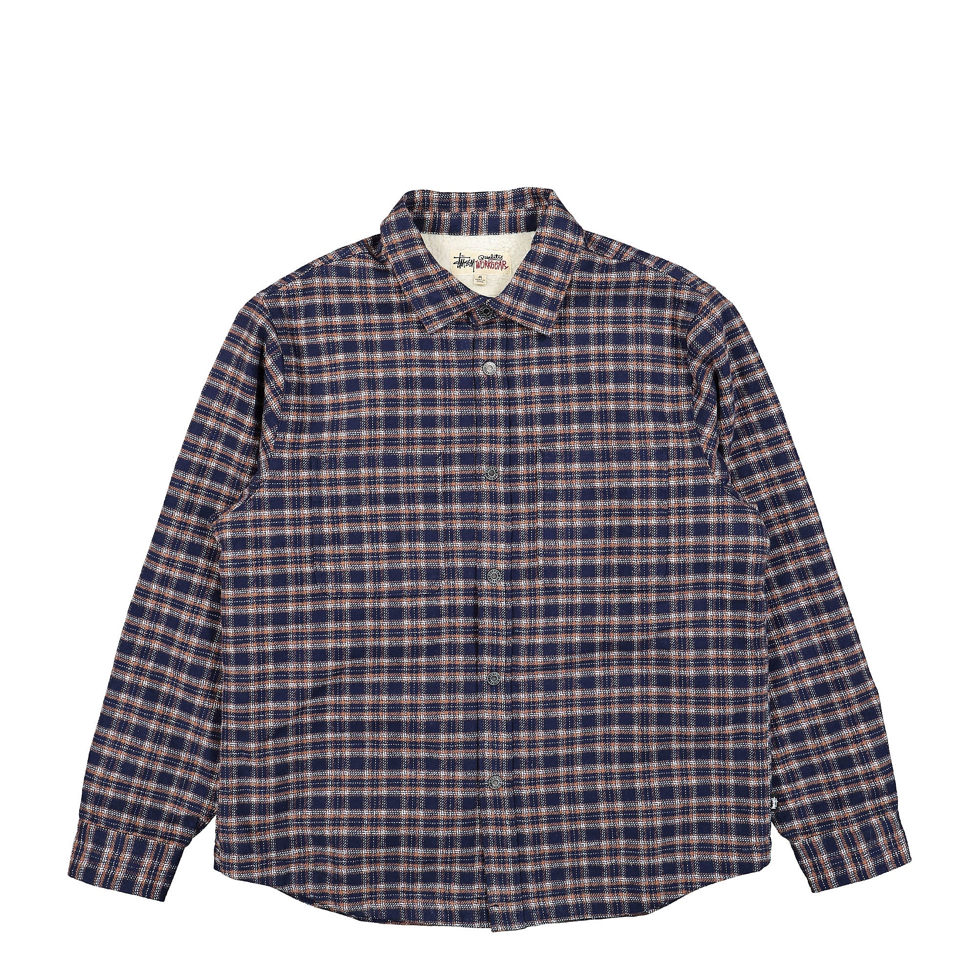 Stussy Sherpa Lined Plaid Shirt Navy Shirts 1110268 / 0806 | Overkill