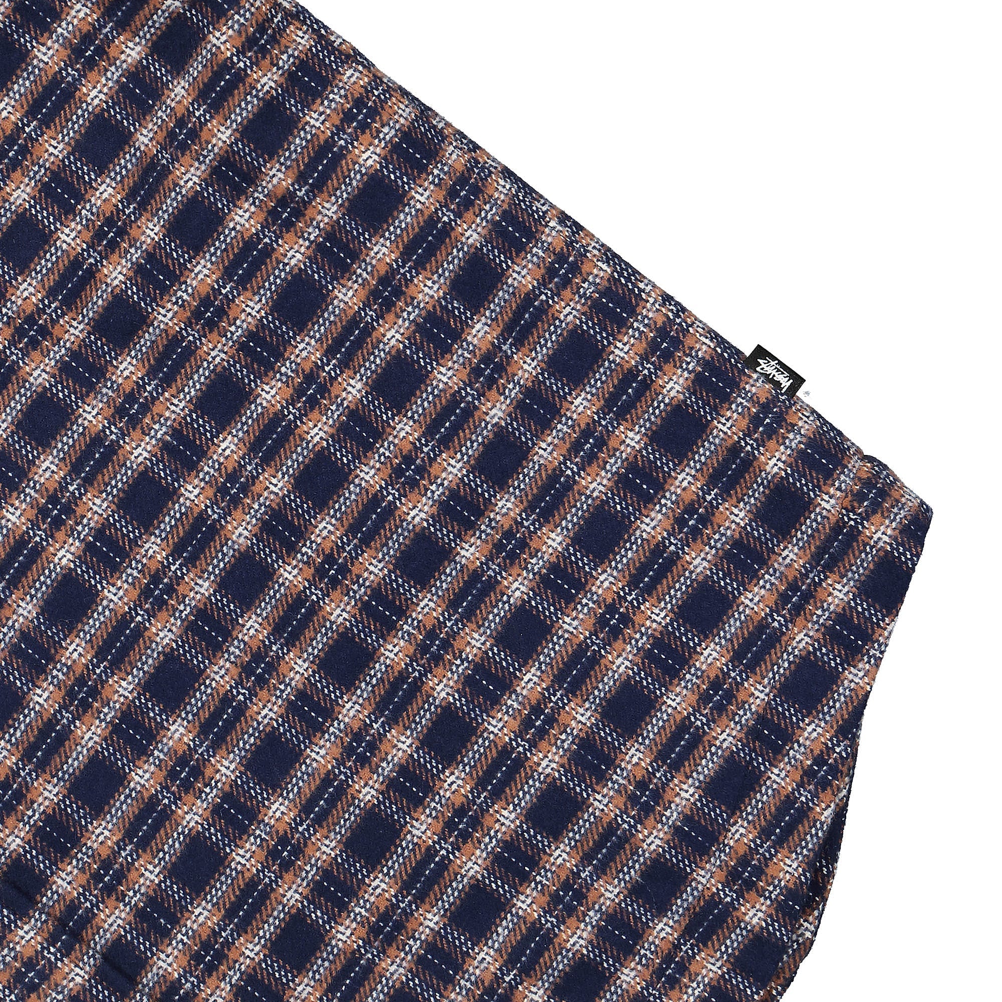 Stussy Sherpa Lined Plaid Shirt Navy Shirts Detail view 1 | Overkill