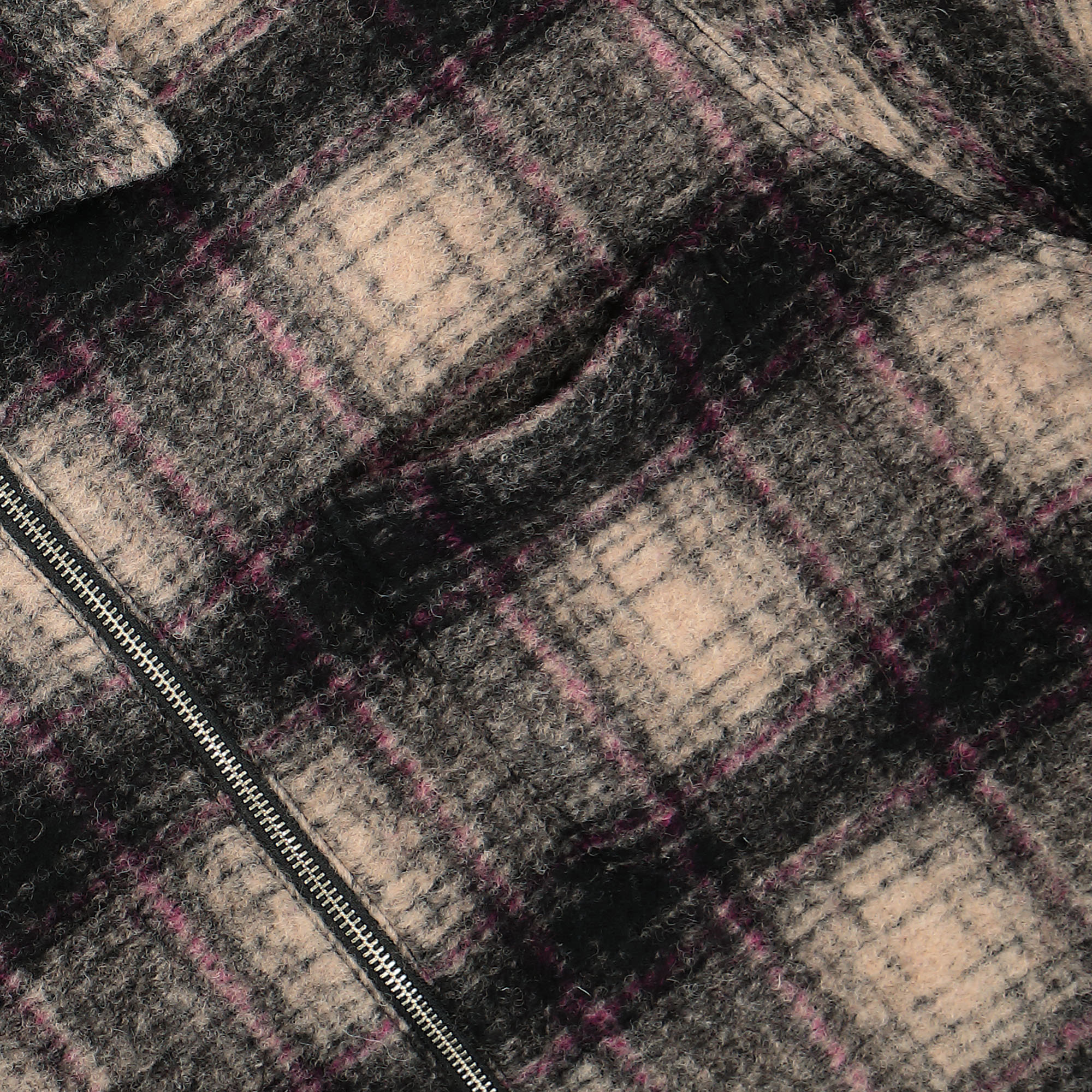 Stussy Wool Plaid Zip Shirt Lilac Shirts Detailfoto | Overkill