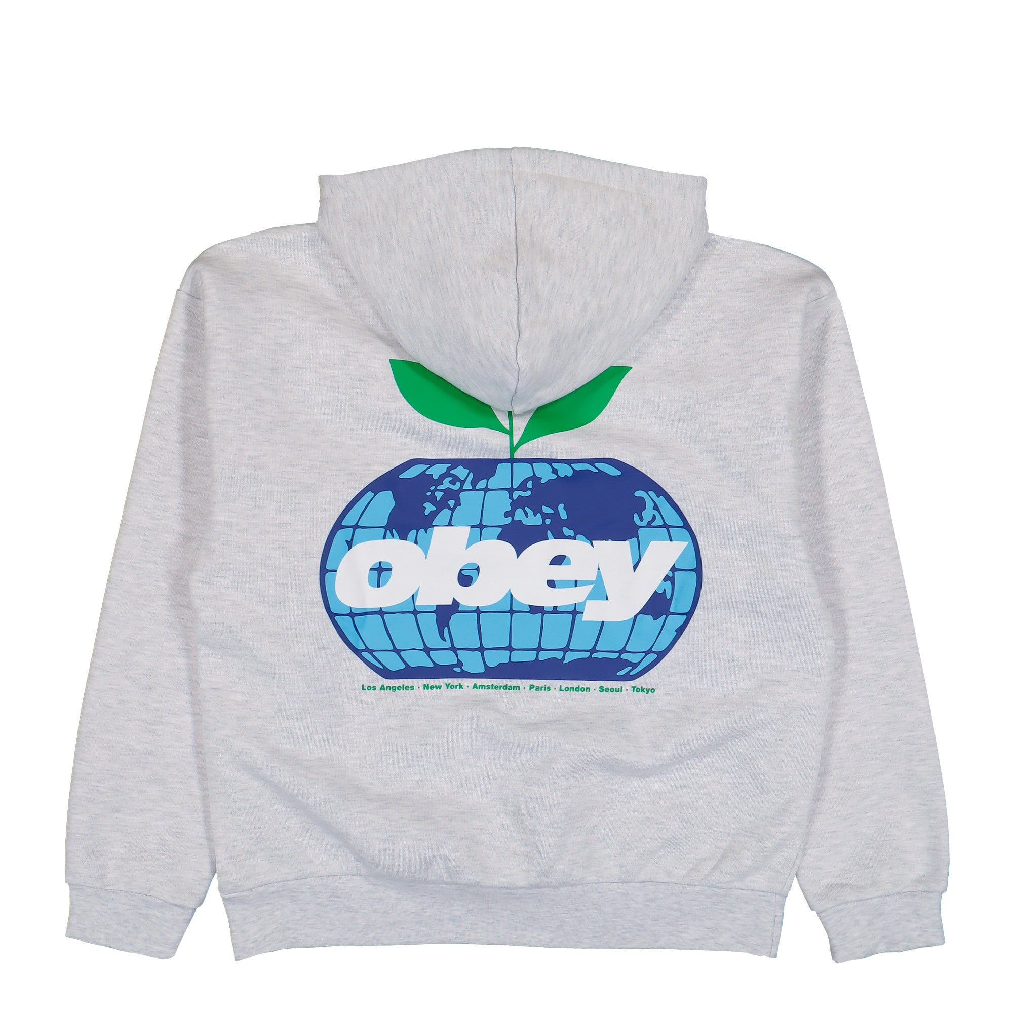 Obey Intercontinental Extra Heavy Hood Ash Grey Hoodie 111610070-AGRY Close-up | Overkill