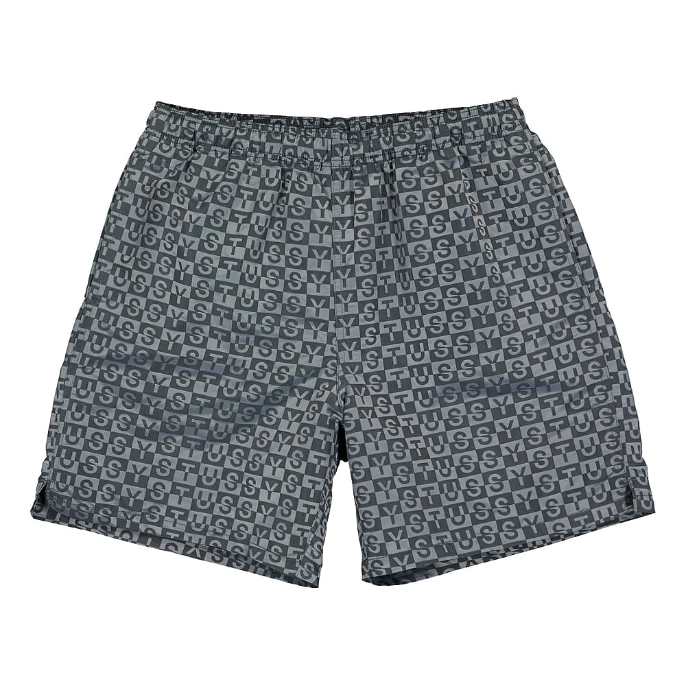 Stussy Check Nylon Short Charcoal Shorts 112254 / 0002 | Overkill