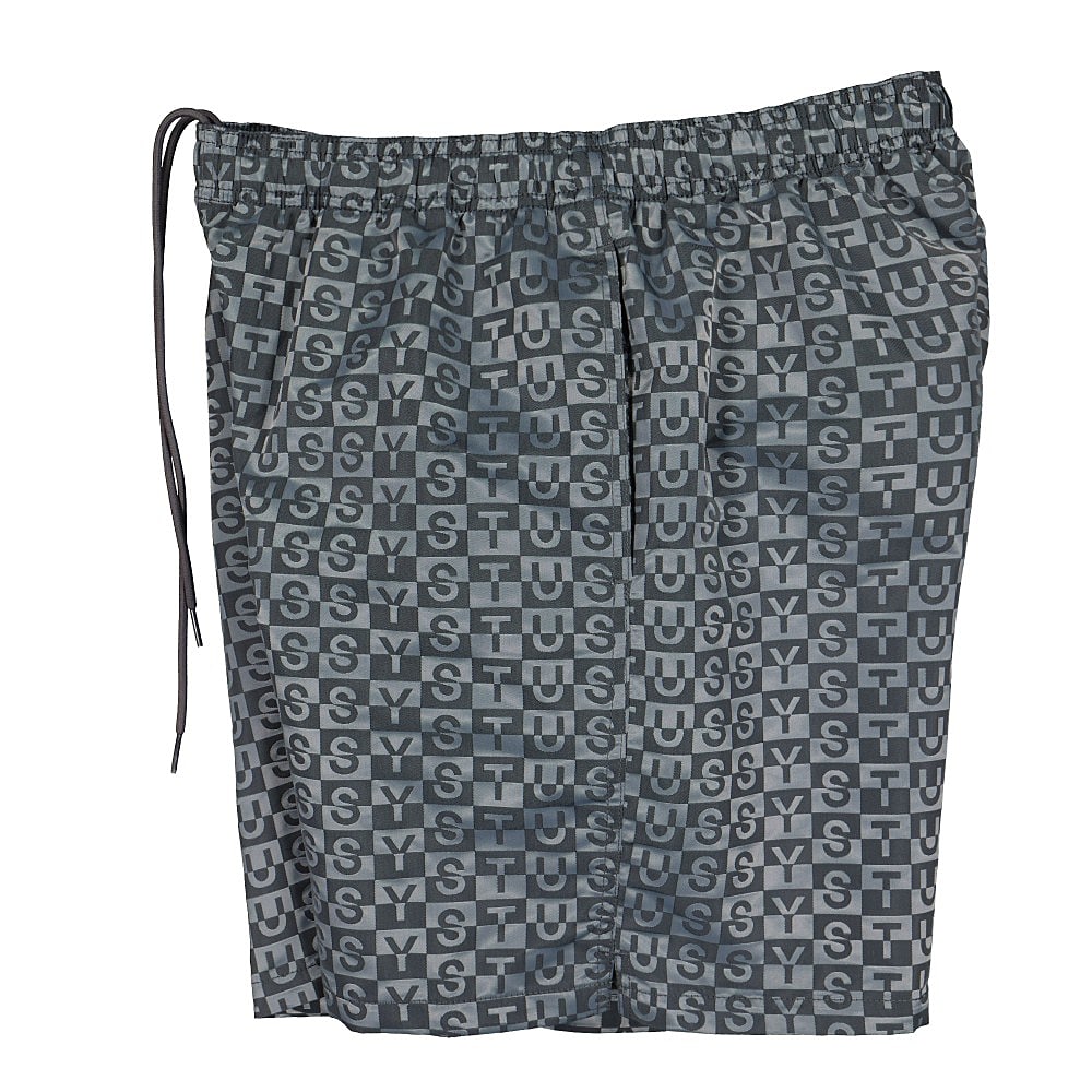 Stussy Check Nylon Short Charcoal Shorts Close-up | Overkill