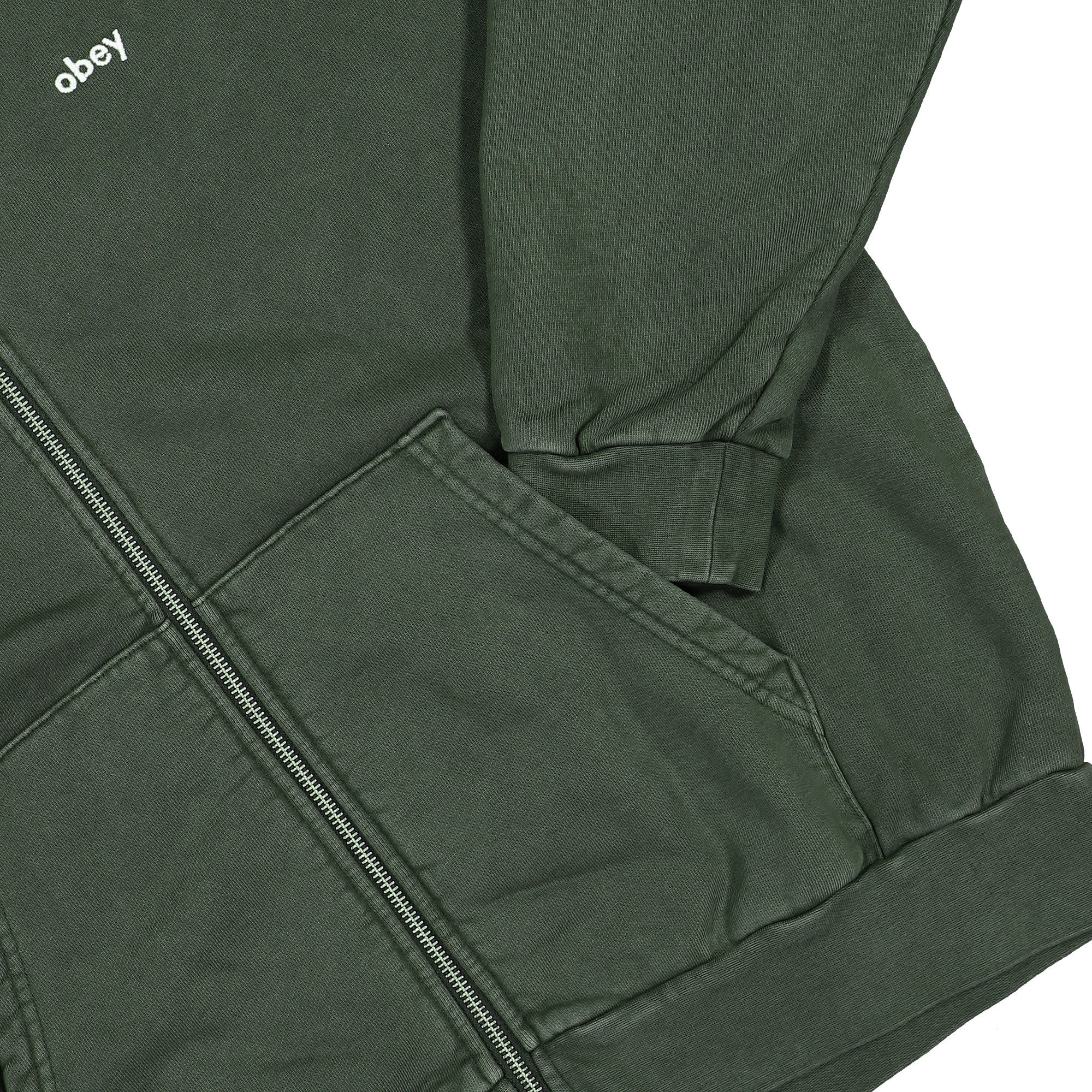 Obey Lowercase Pigment Zip Hoodie Pigment Rosin Hoodies Detailfoto | Overkill