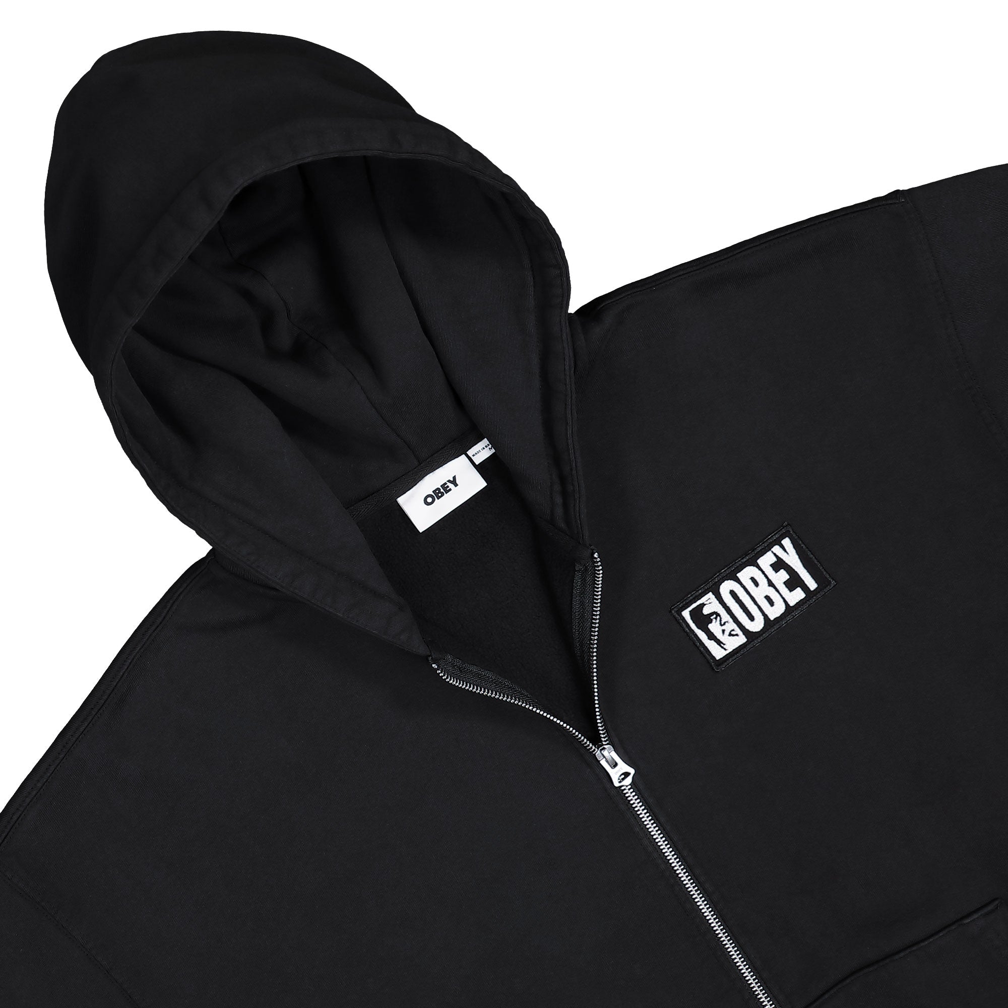 Obey Margin Faded Zip Hood Digital Black Faded Wash Zip Hoodie 112460033 / Digital Black Faded Wash Detailfoto | Overkill