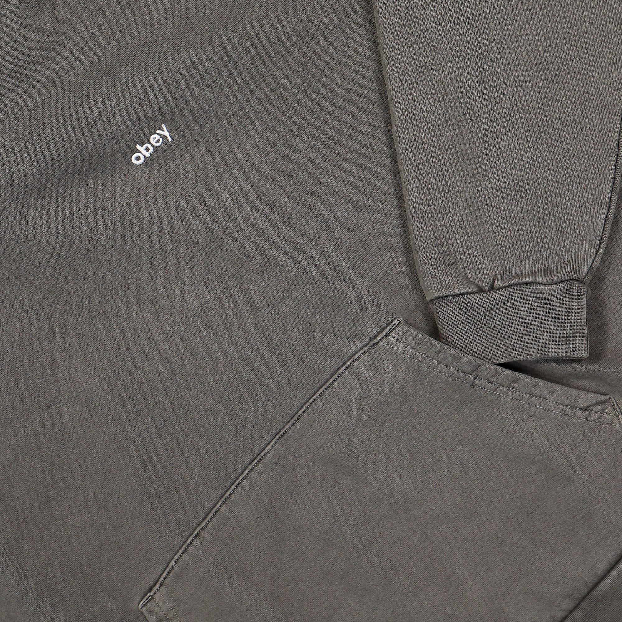 Obey Lowercase Pigment Hood Pigment Digital Black Hoodies Detailfoto | Overkill