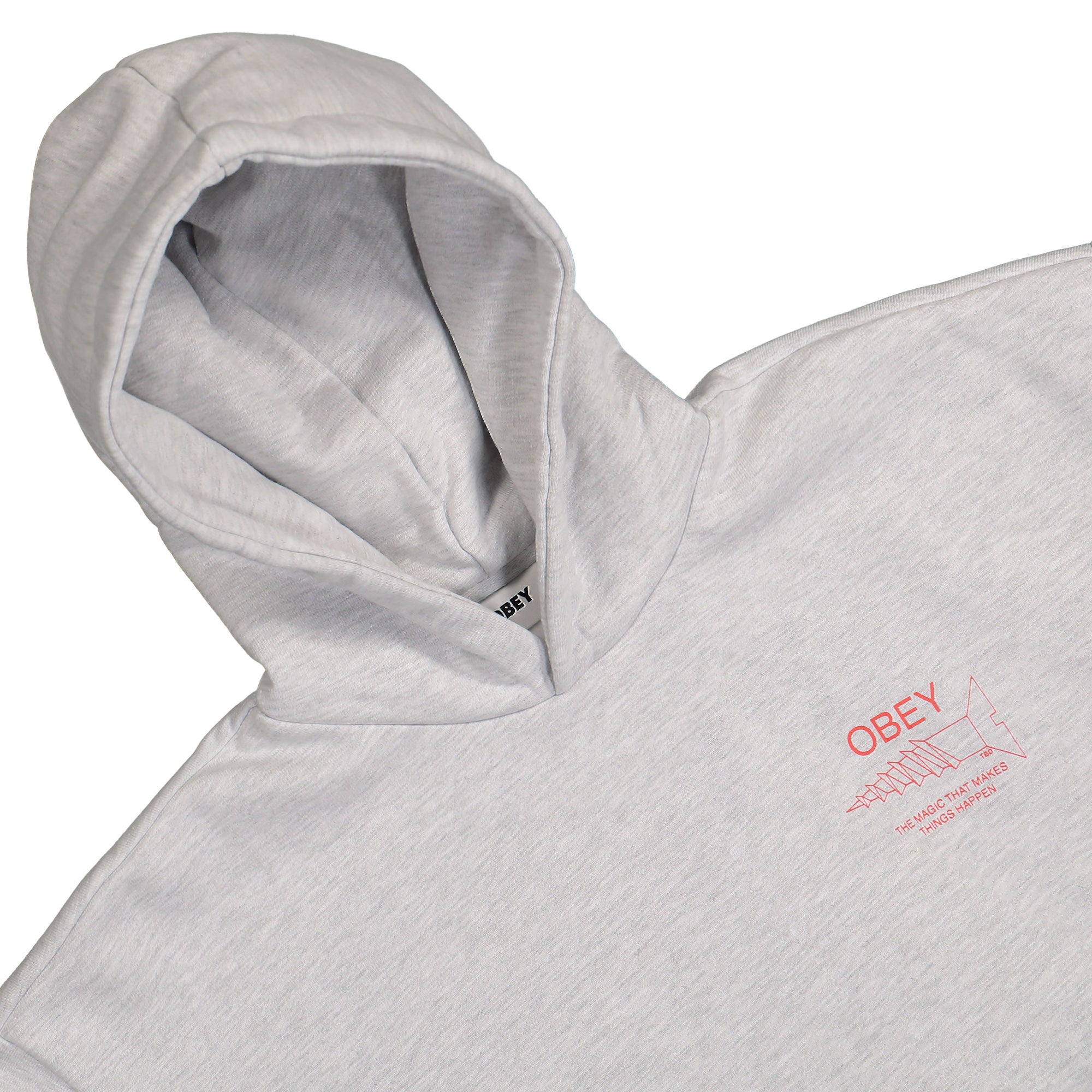 Obey Things Happen Extra Heavy Hoodie Ash Grey Hoodies Material | Overkill