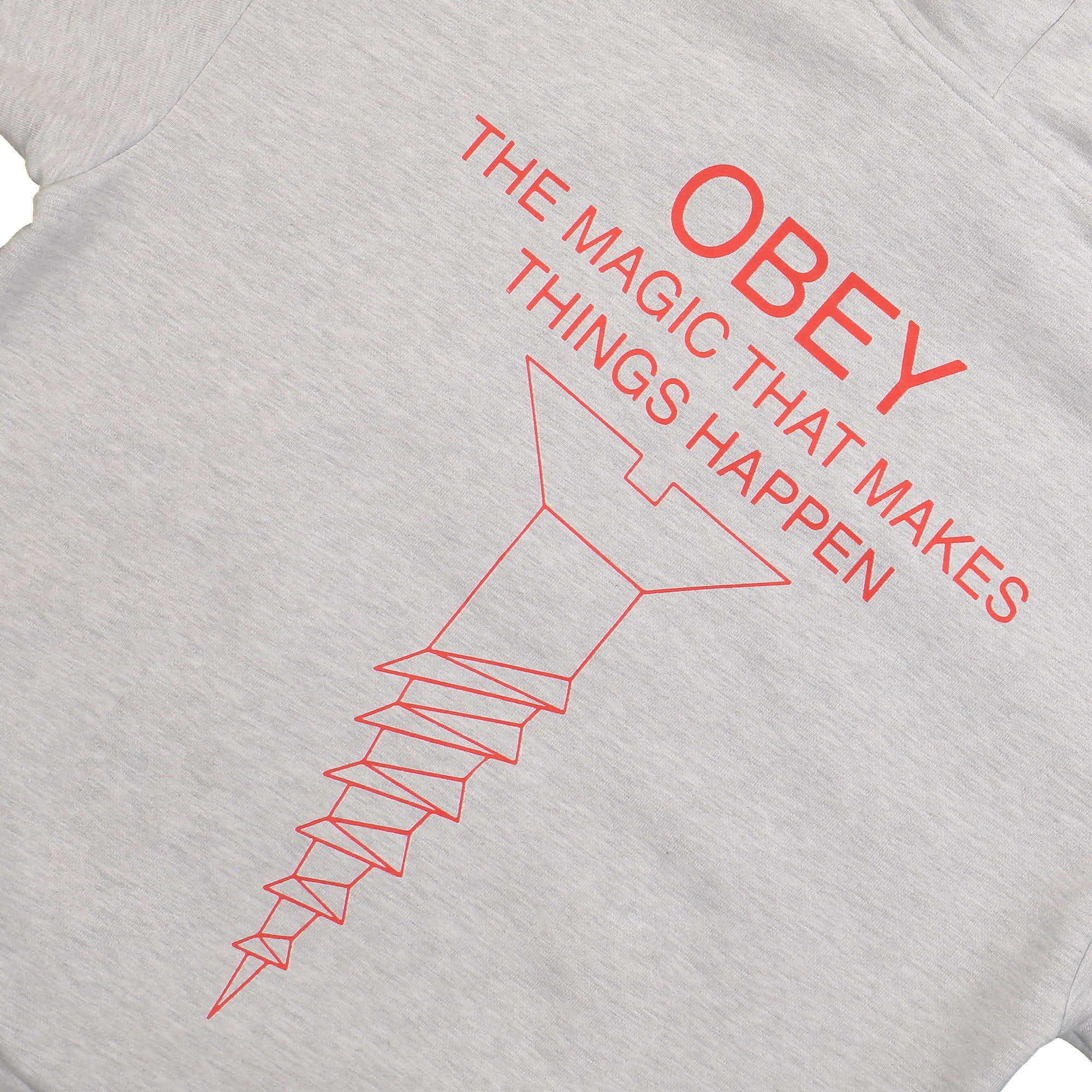 Obey Things Happen Extra Heavy Hoodie Ash Grey Hoodies Detail view 3 | Overkill