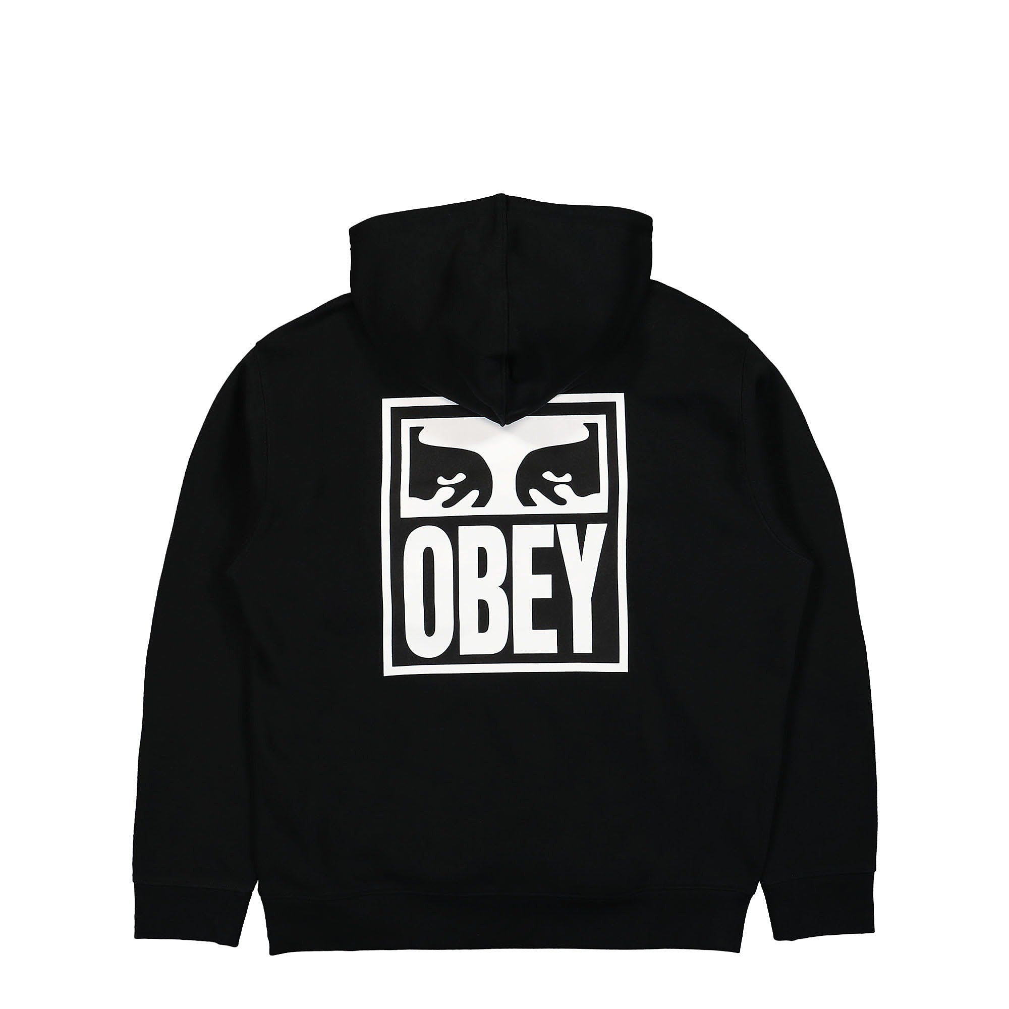 Obey Eyes Icon Hood Black Hoodies Close-up | Overkill