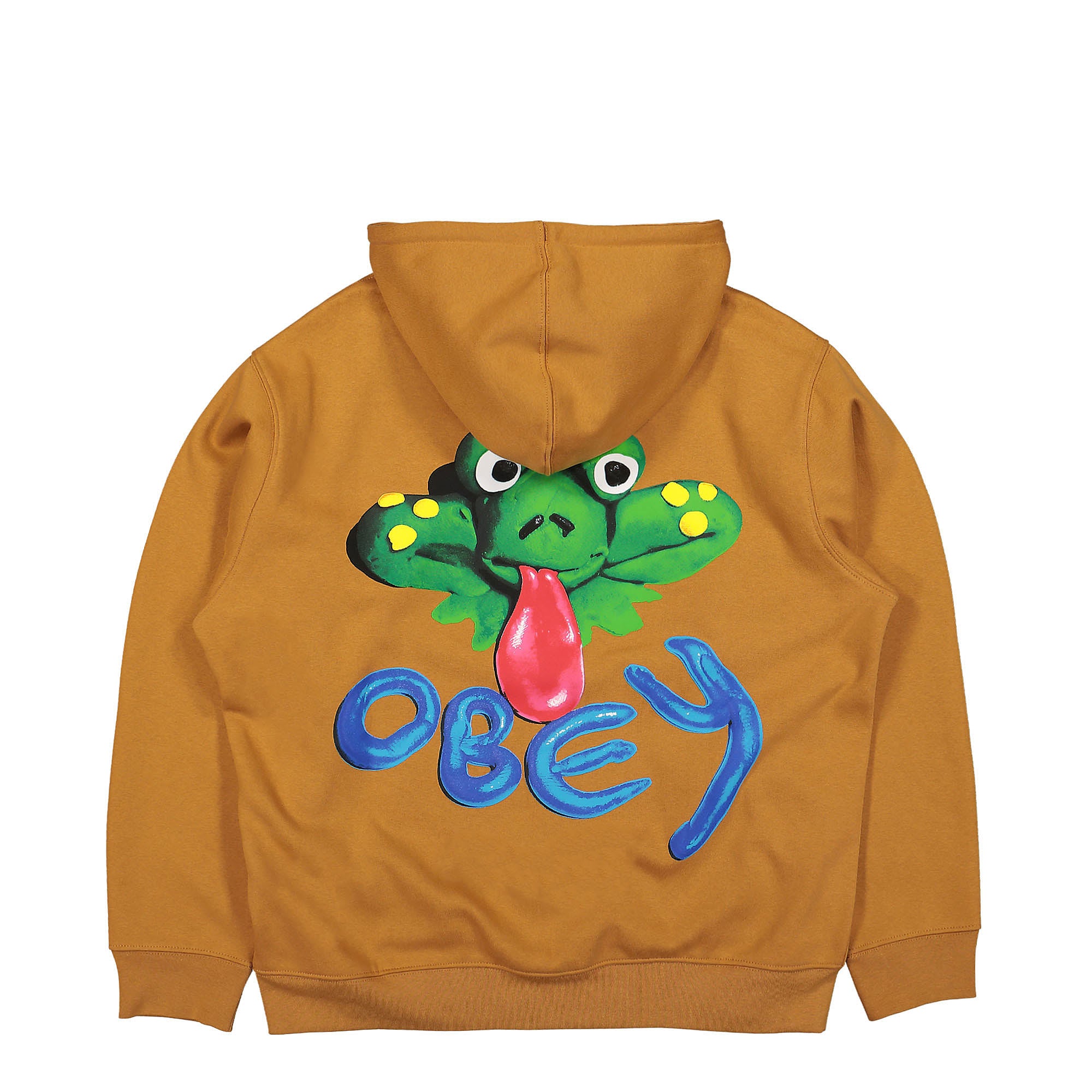Obey Clay Frog Hood Brown Sugar Hoodies Material | Overkill