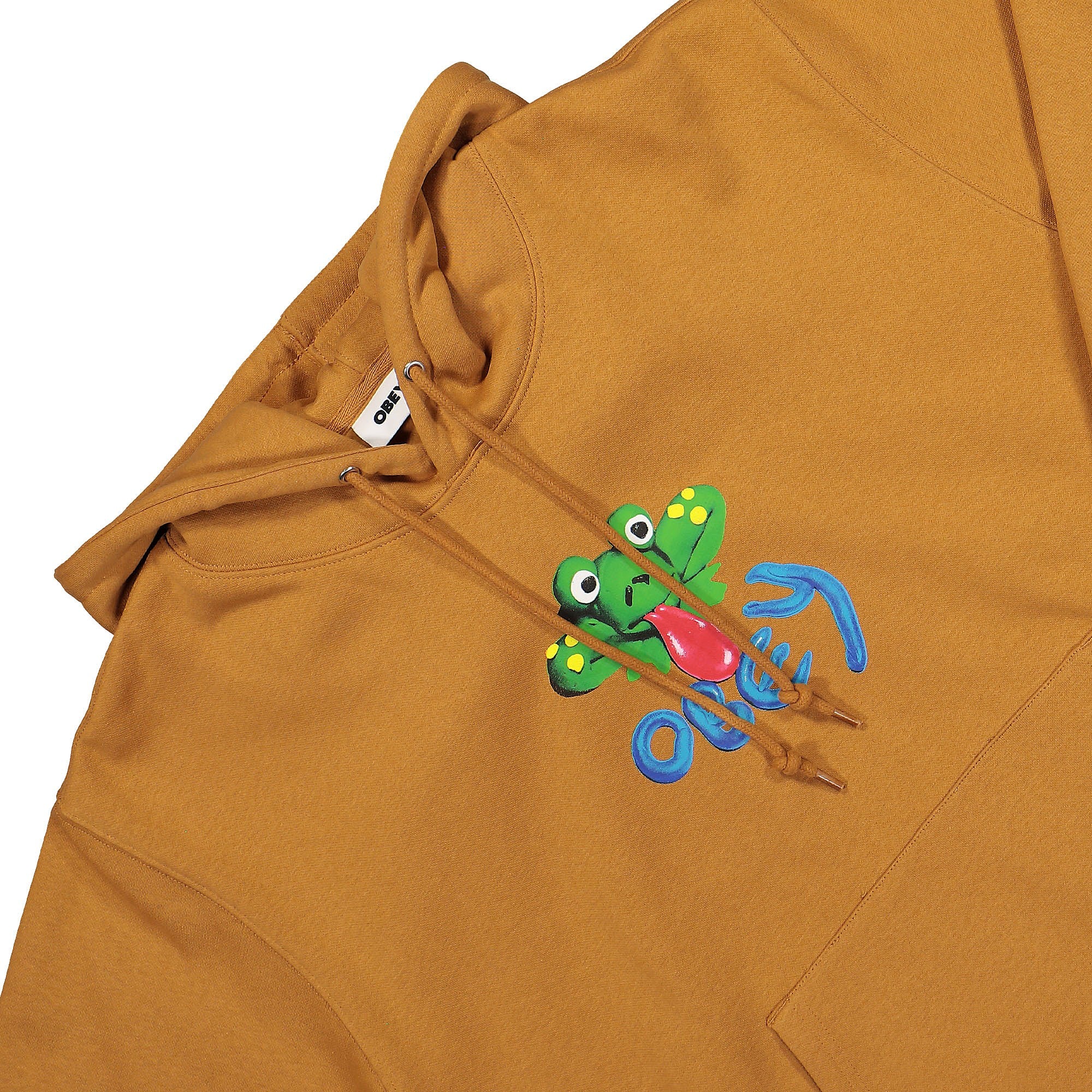 Obey Clay Frog Hood Brown Sugar Hoodies Detailfoto | Overkill